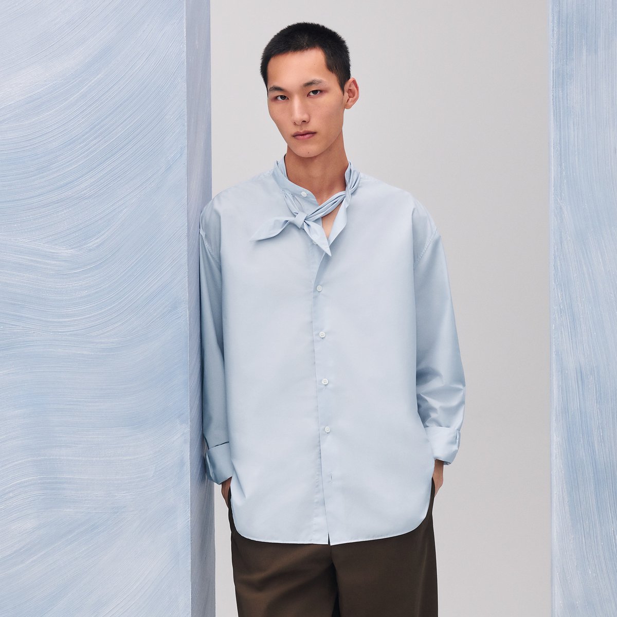 Glacier Boxy Fit Shirt With Marius Collar