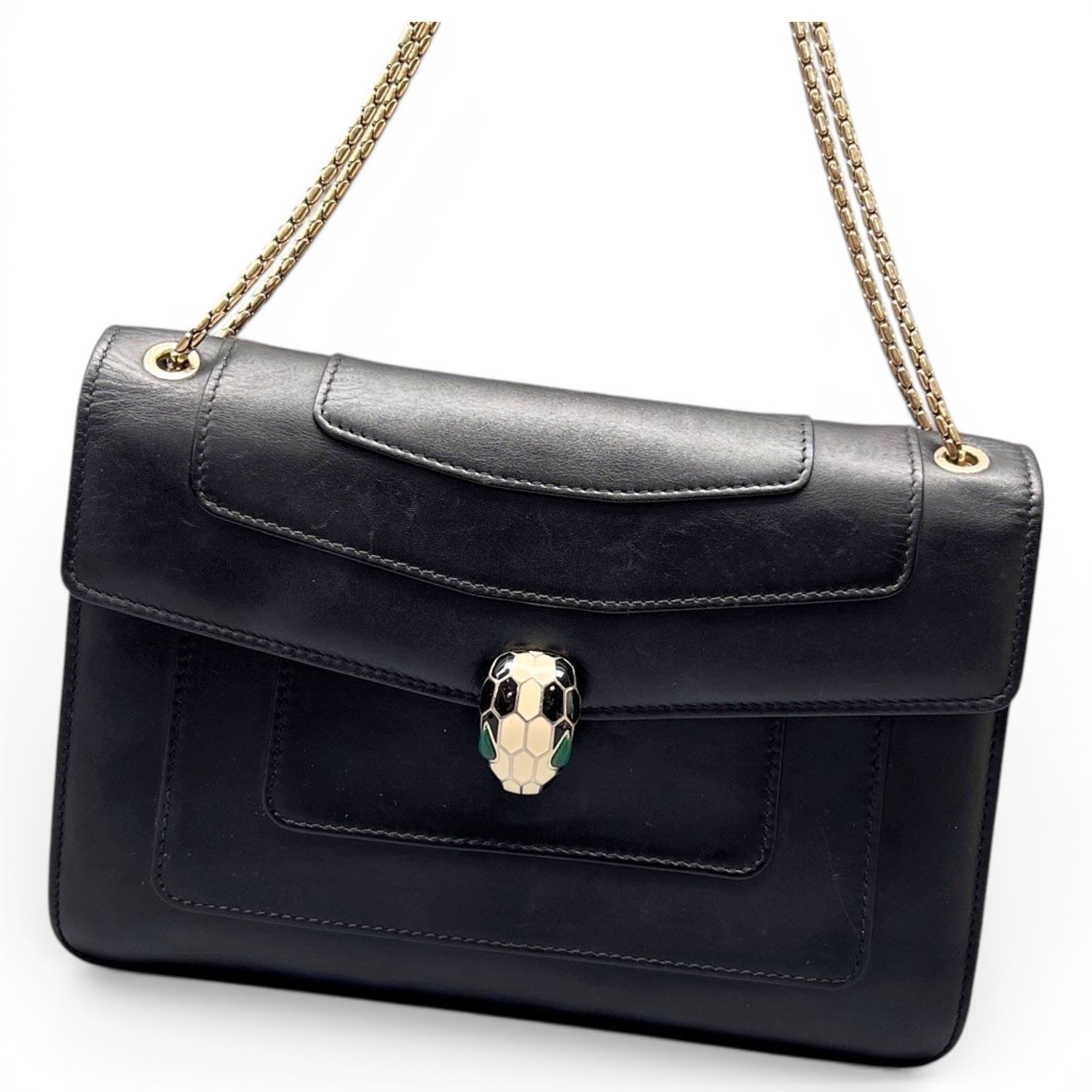 Serpenti leather handbag