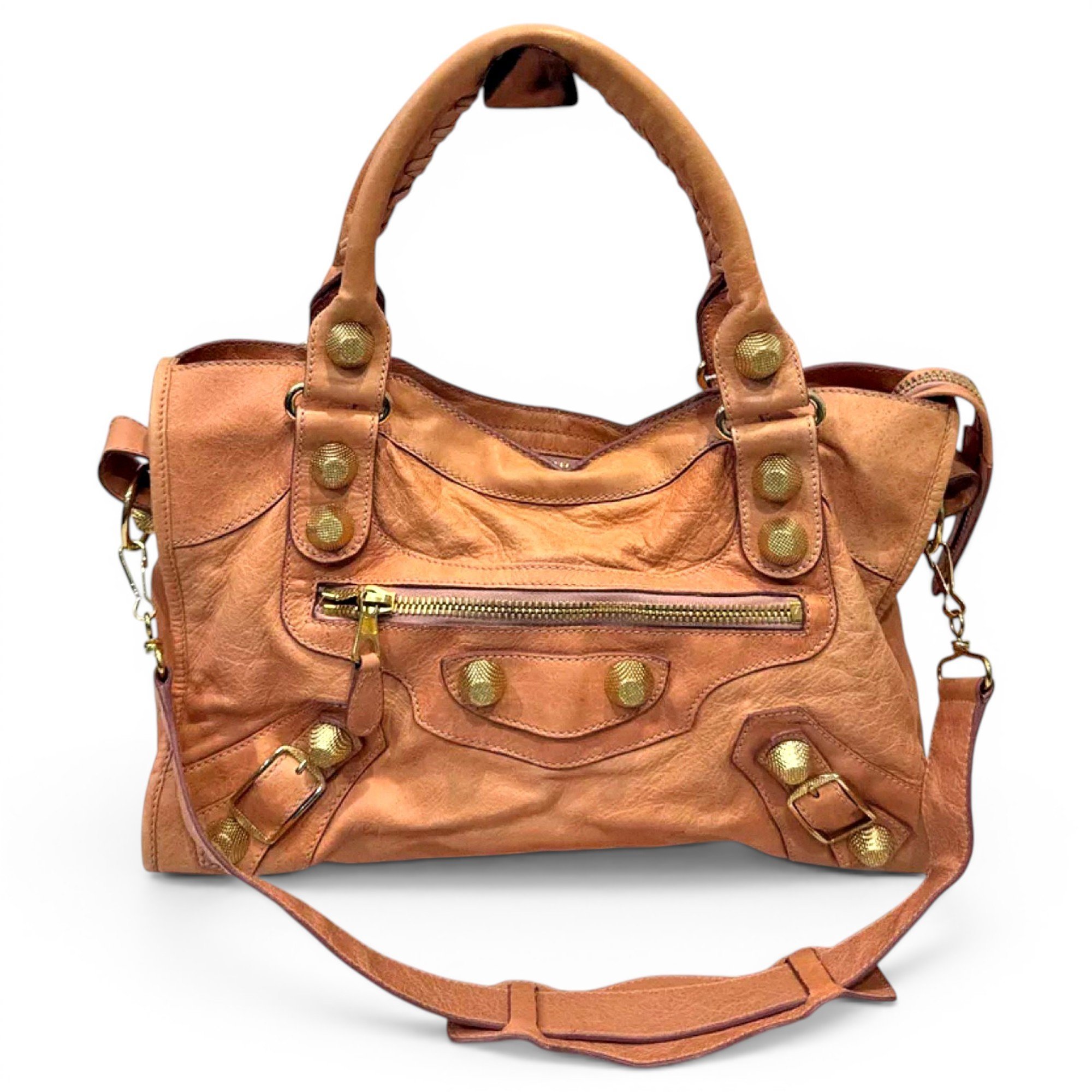 City leather handbag