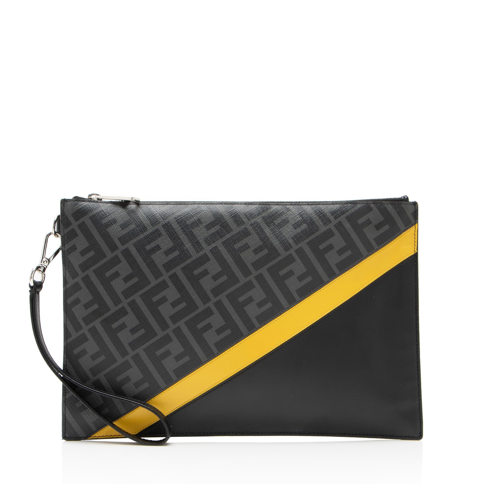 FF cloth clutch bag