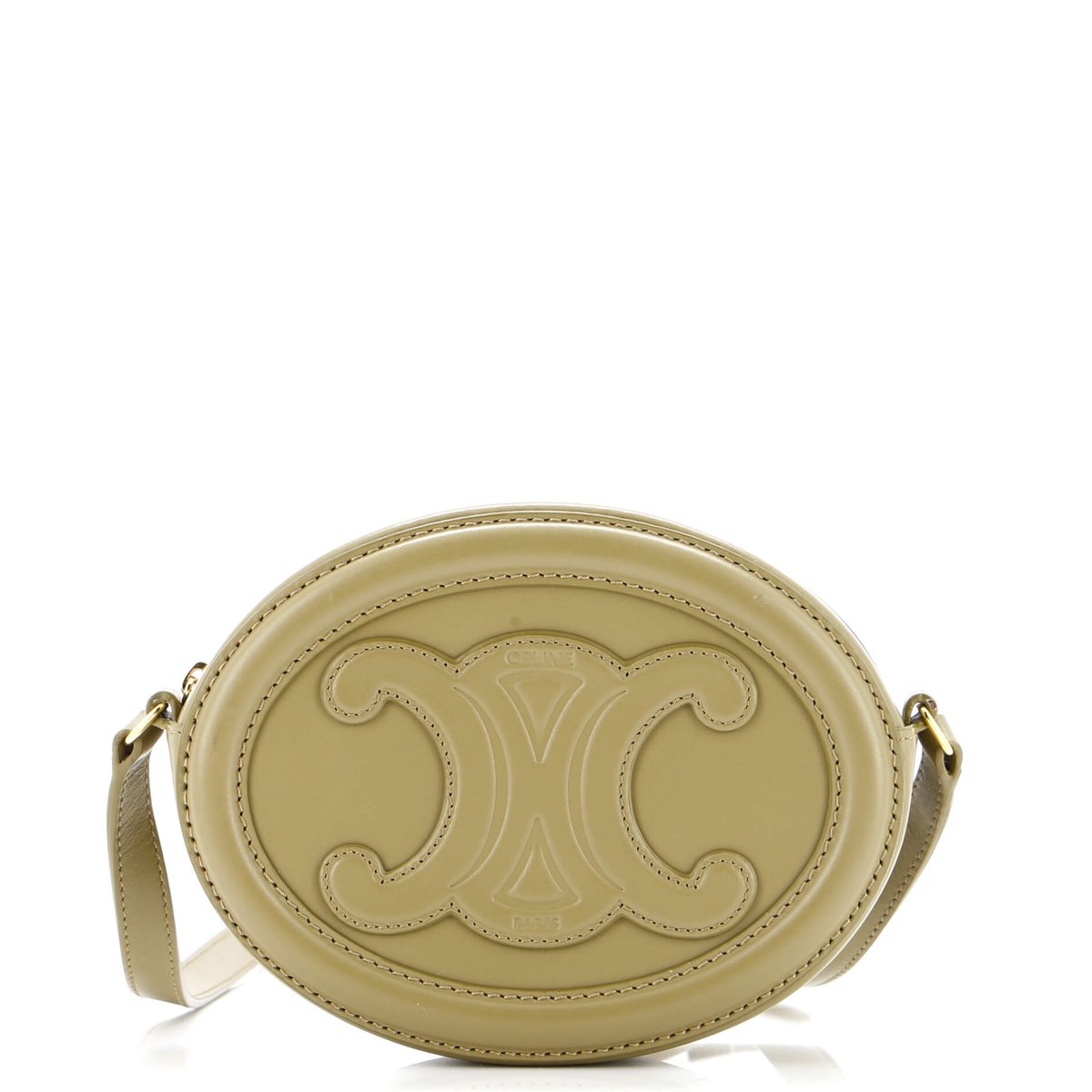 Celine Triomphe Oval Crossbody Bag Leather Mini