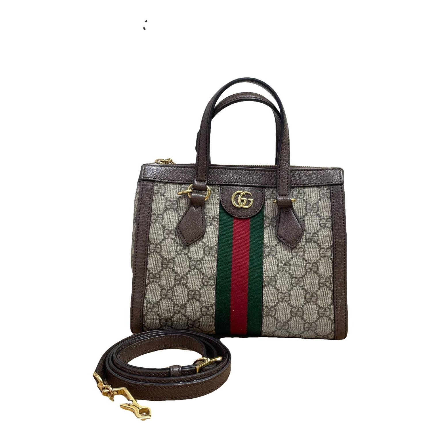 Ophidia Top Handle leather handbag