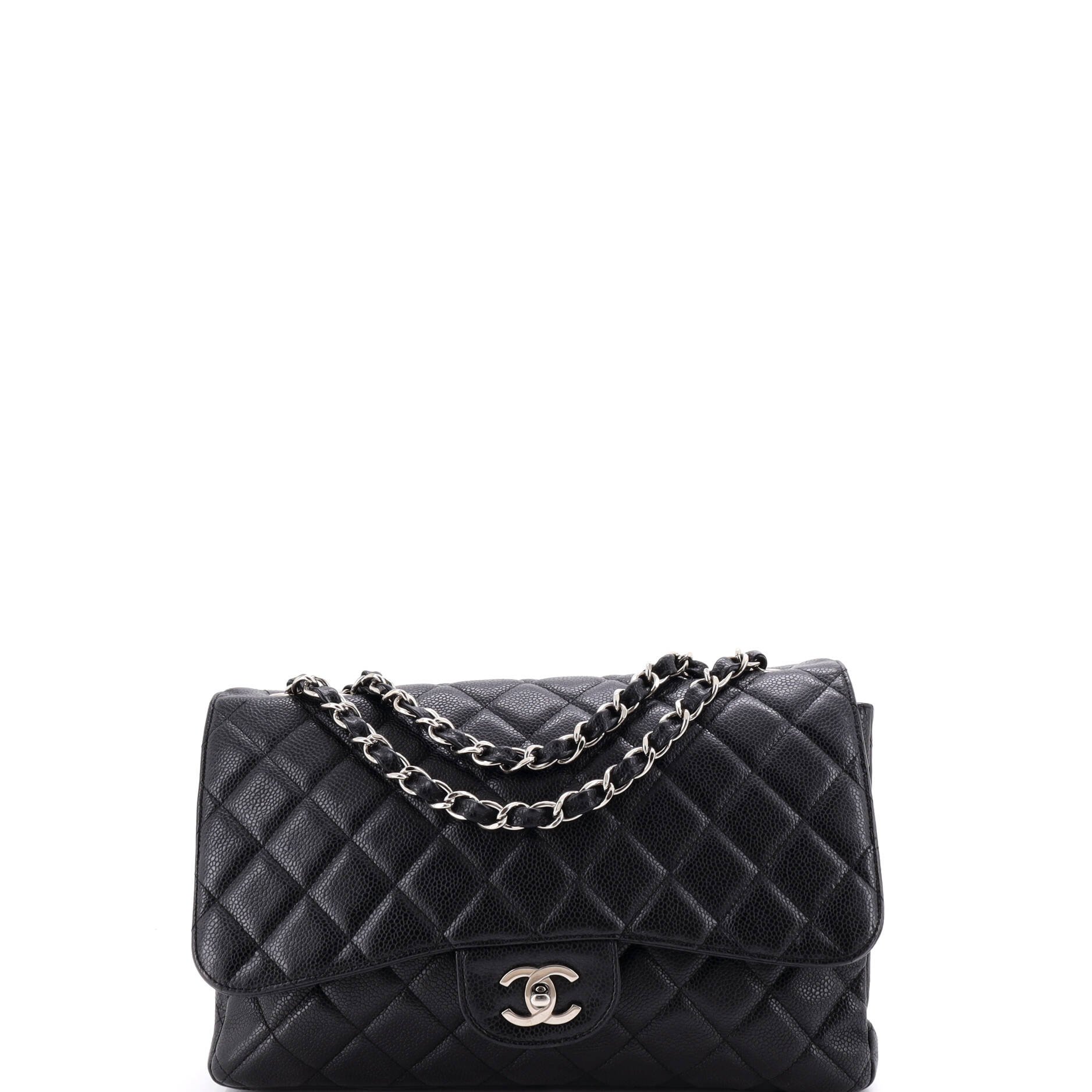 Classic Single Flap Bag Quilted Caviar Jumbo