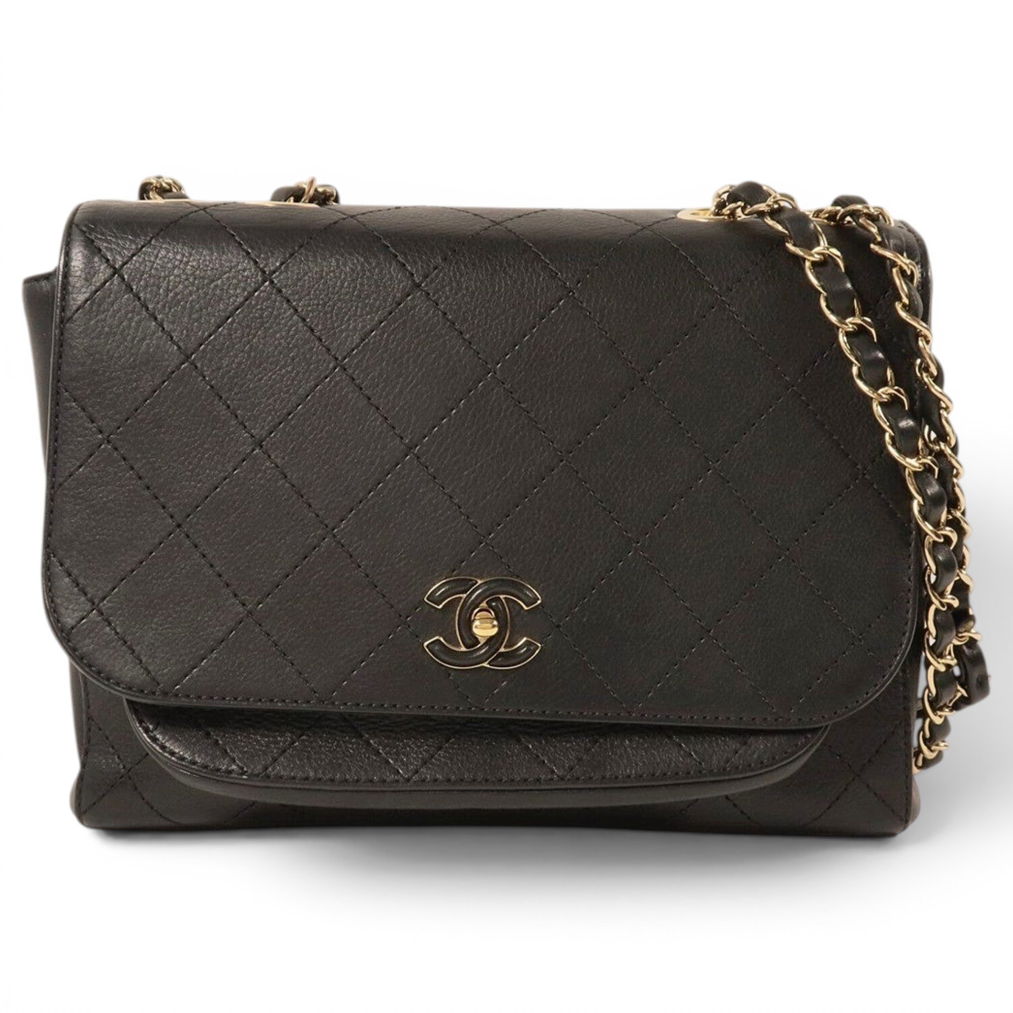 Wallet On Chain Double C leather crossbody bag