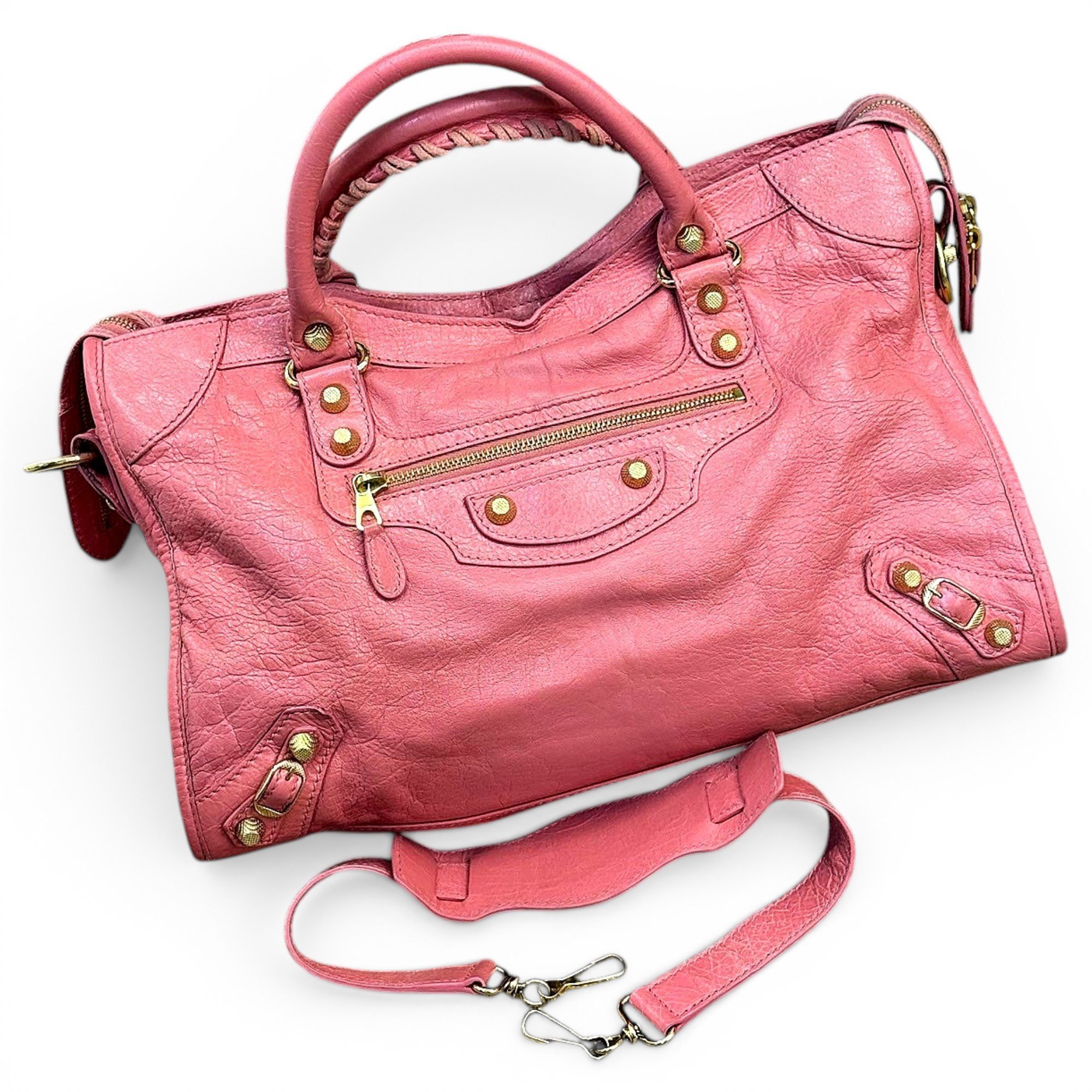 City leather handbag