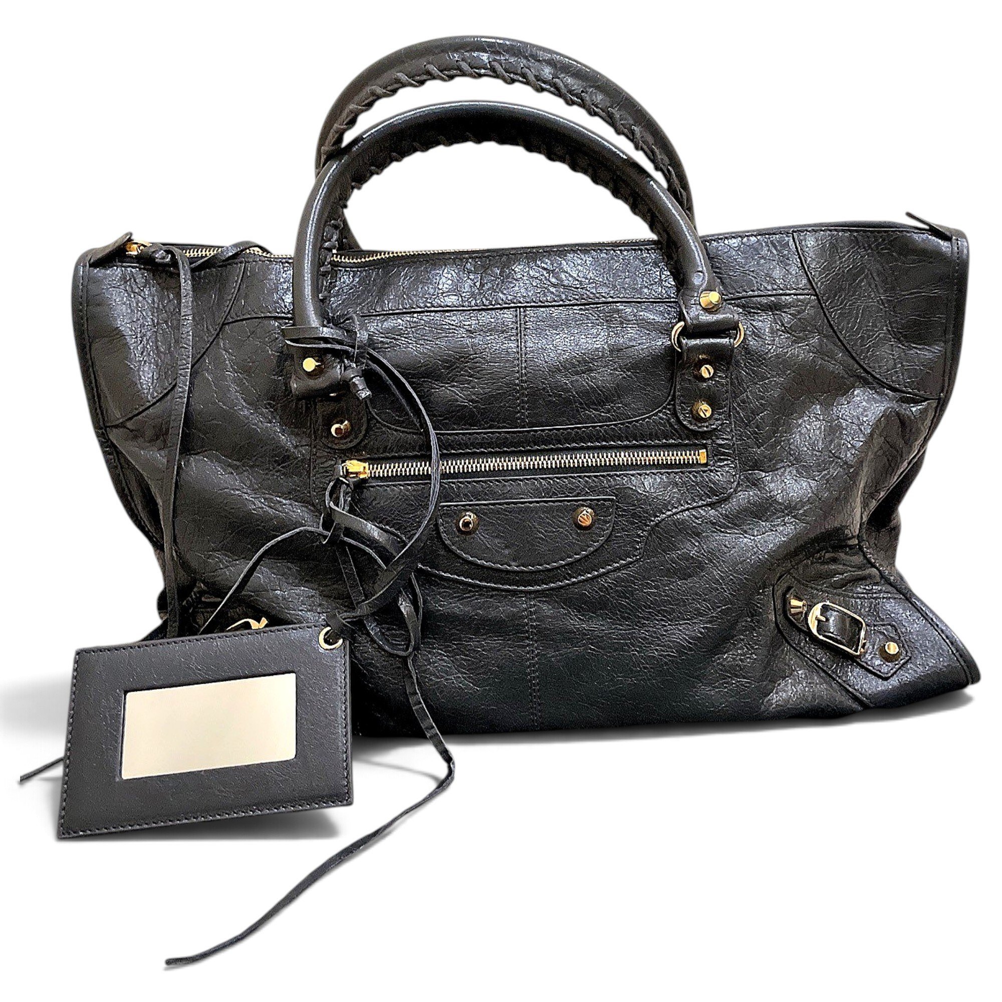City leather handbag