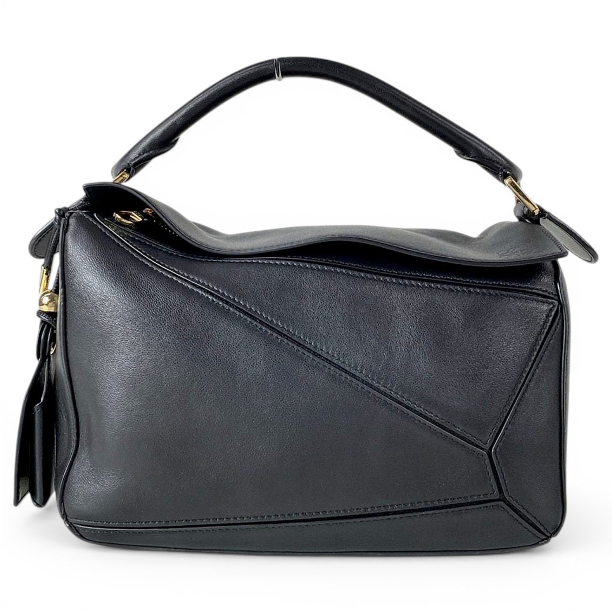 Puzzle leather handbag
