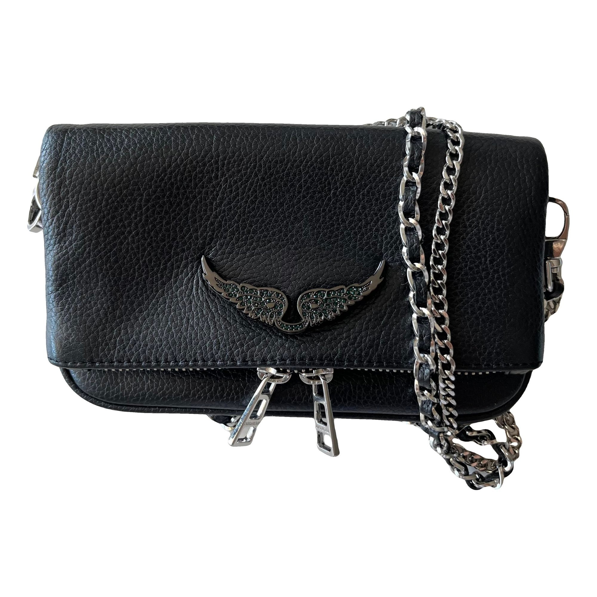 Rock leather clutch bag