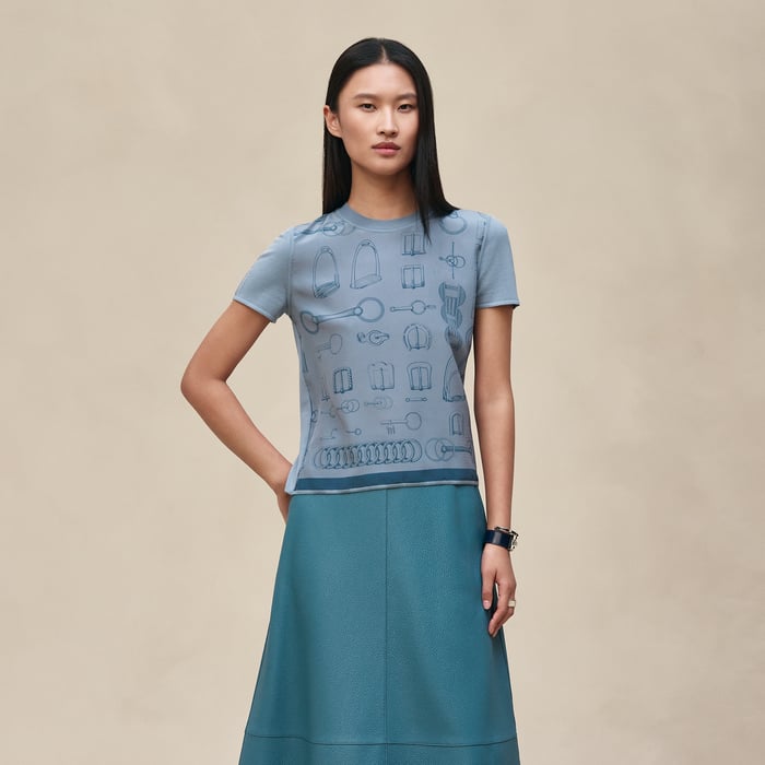 Bleu Adriatique "Cahier Du Colporteur" Short-sleeve Sweater