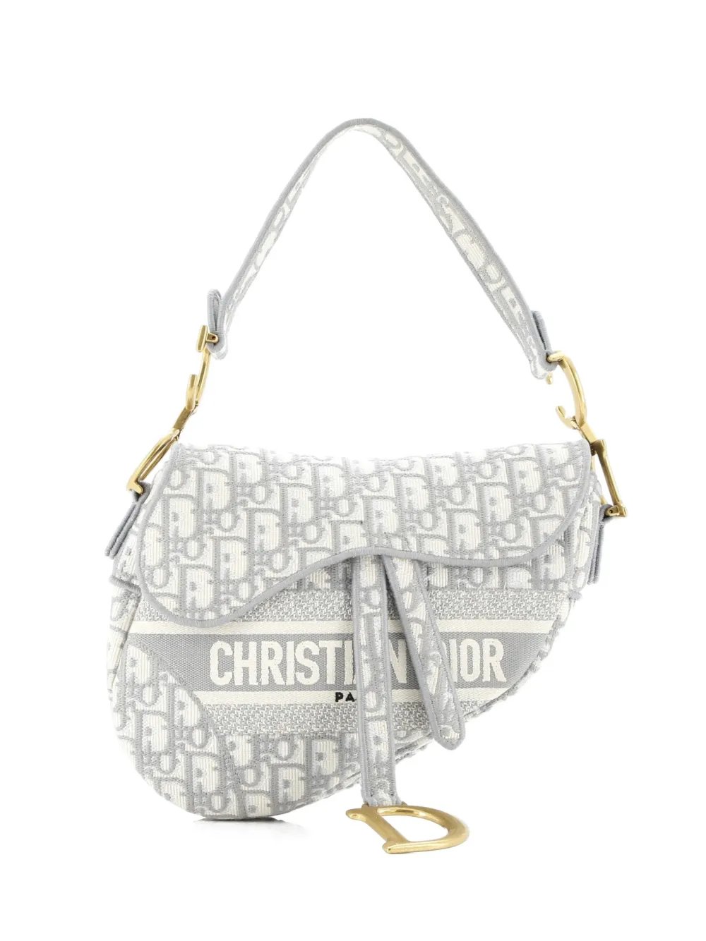 Dior Saddle Handbag Logo Embroidered Oblique Canvas Medium shoulder bag