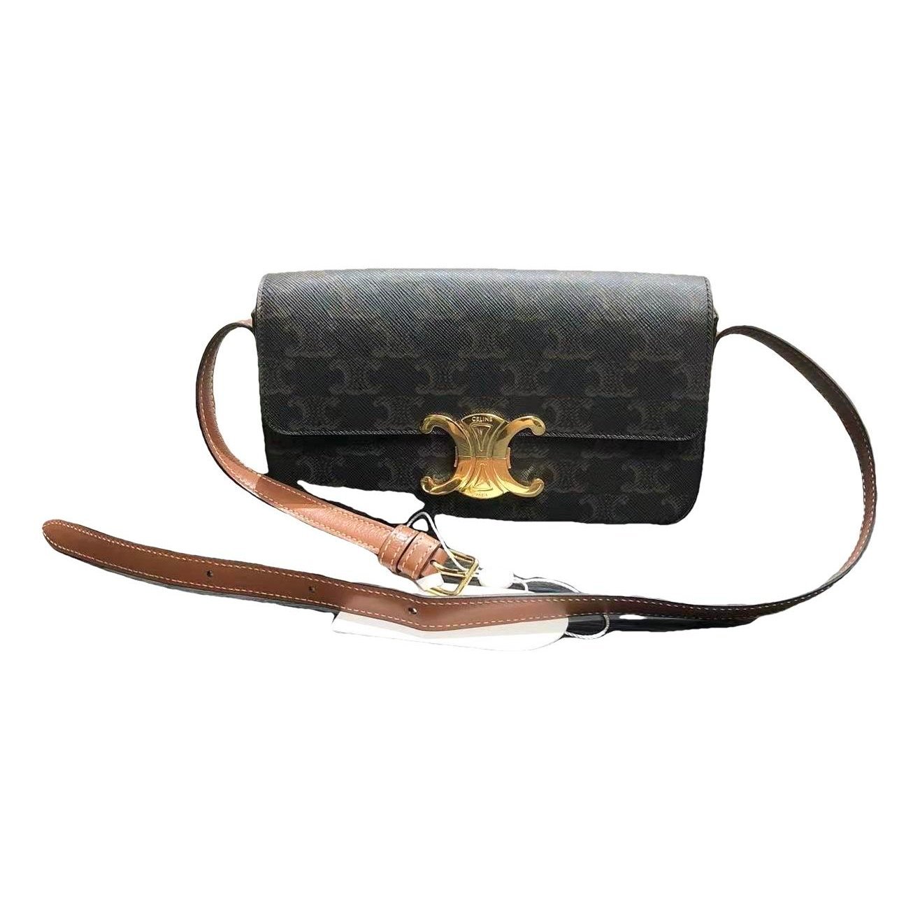 Triomphe chain leather crossbody bag