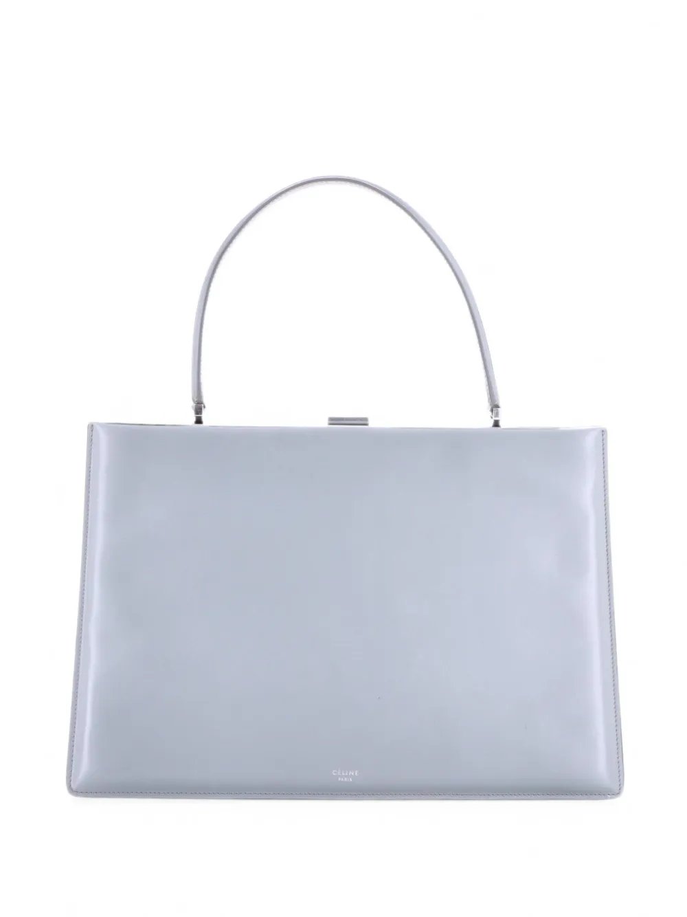 Clasp Top Handle Bag Leather Medium satchel