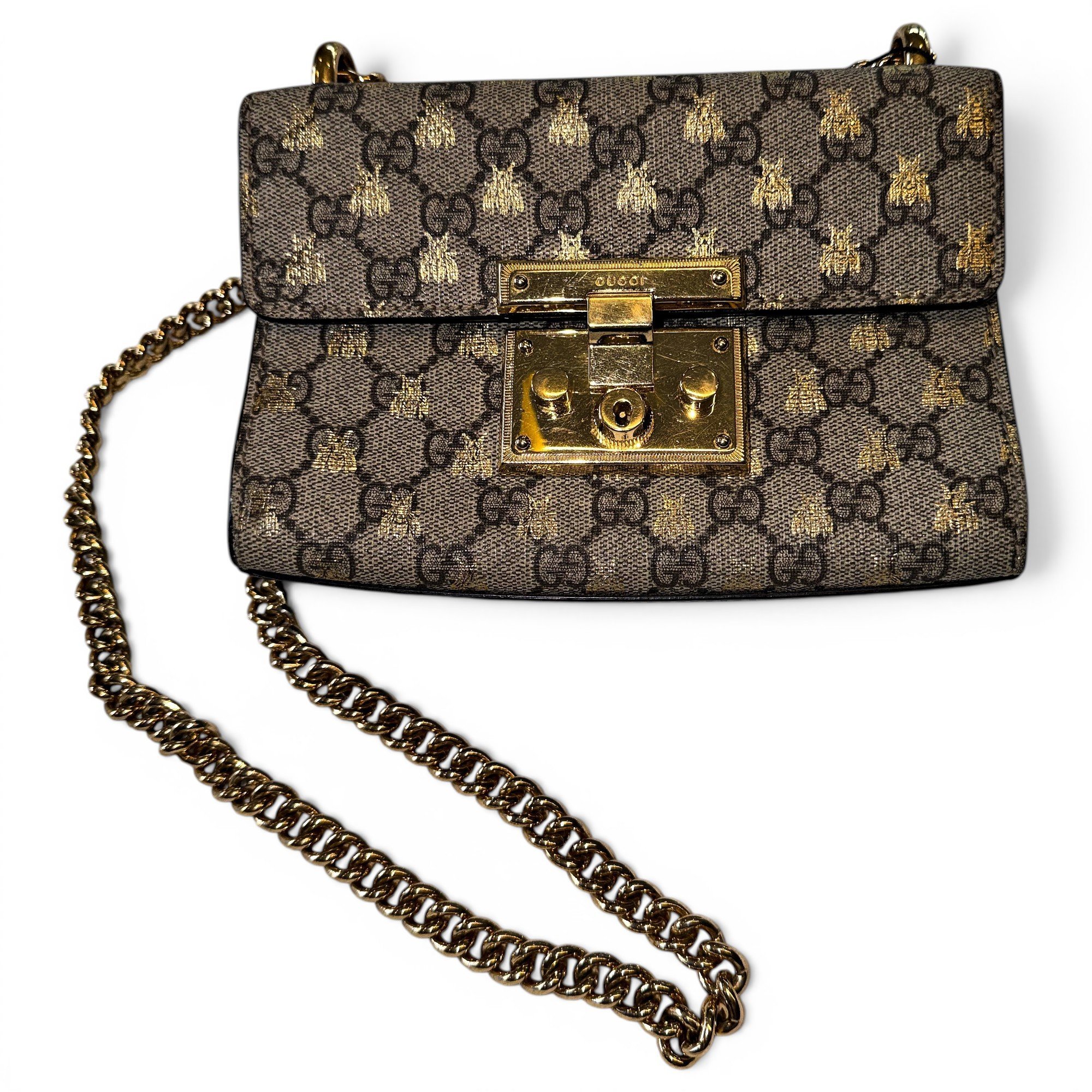 Padlock leather handbag