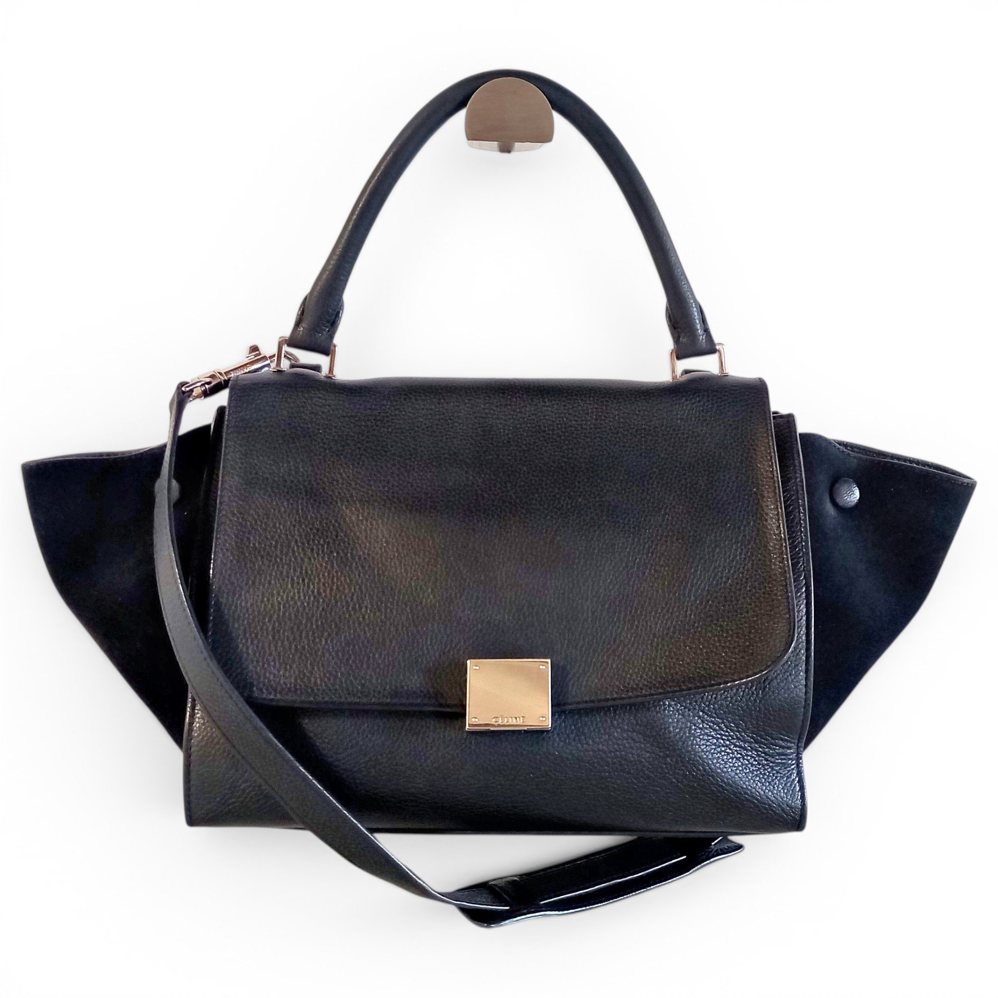 Trapèze leather handbag