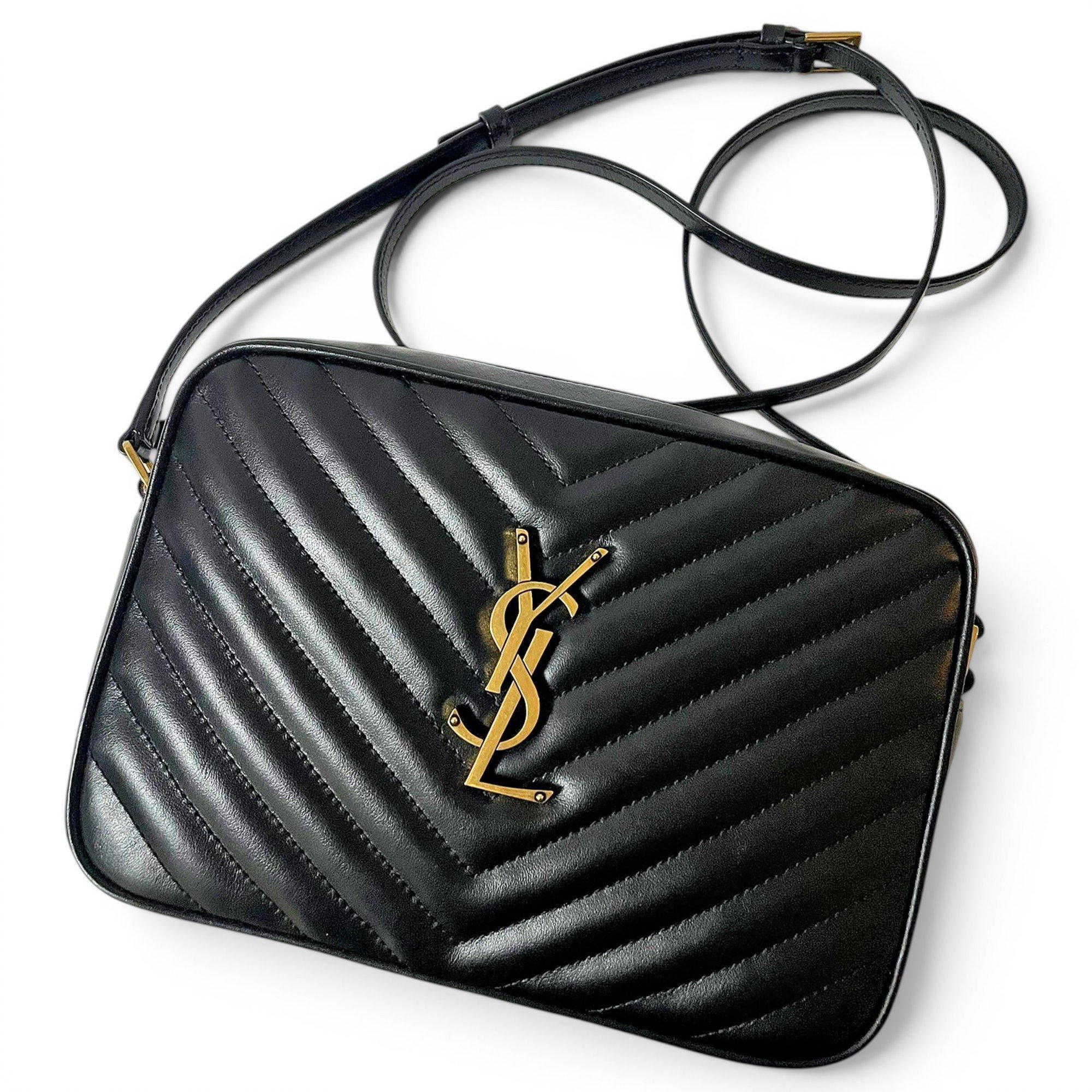 Camera Lou leather crossbody bag