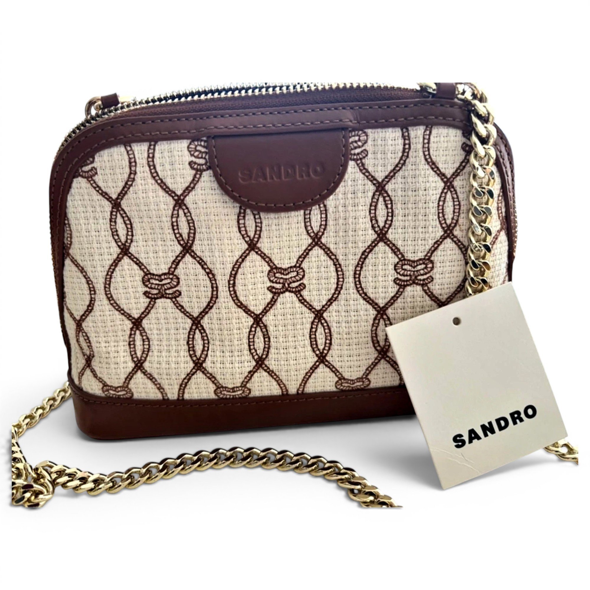 Sandro Addict leather clutch bag