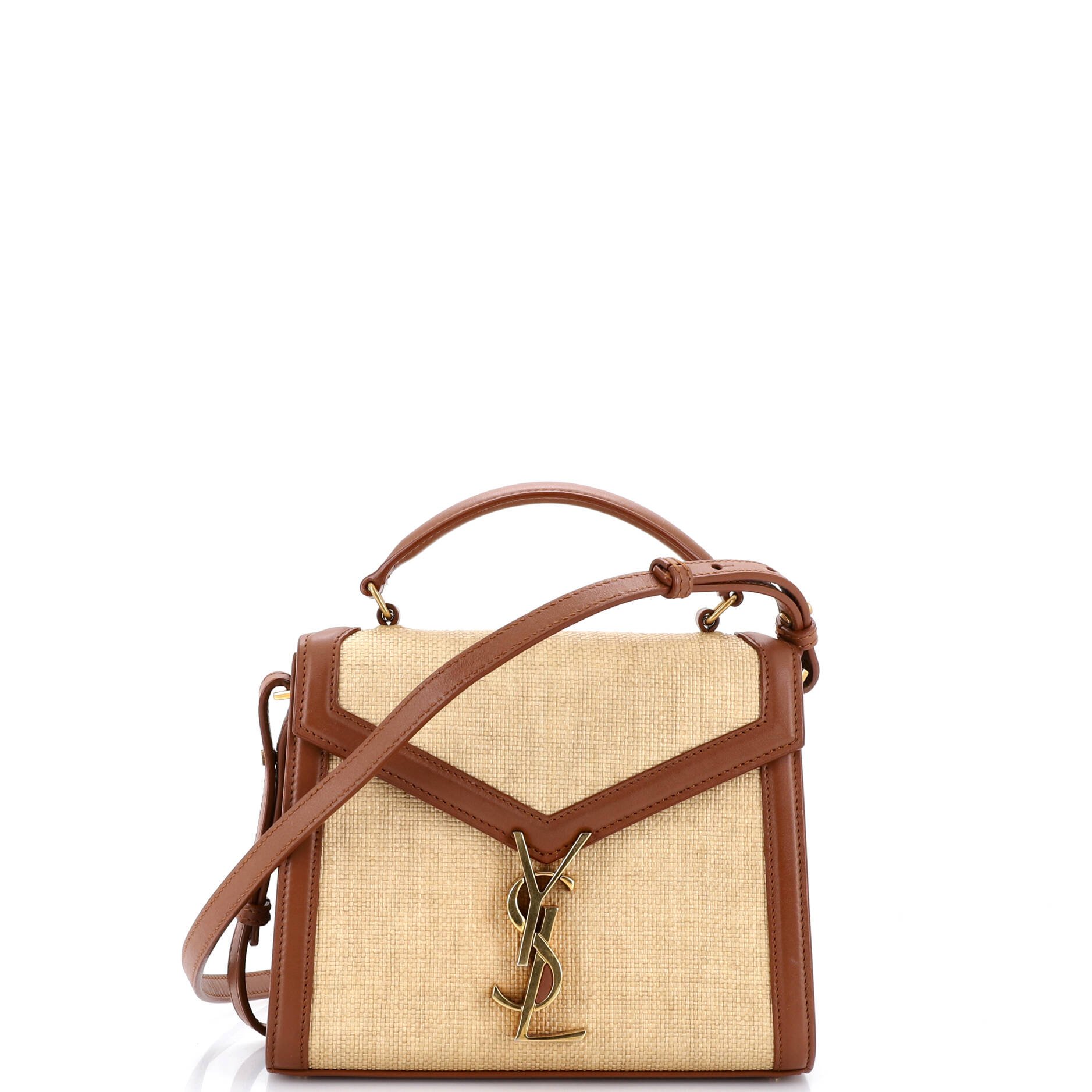 Cassandra Top Handle Bag Canvas with Leather Mini