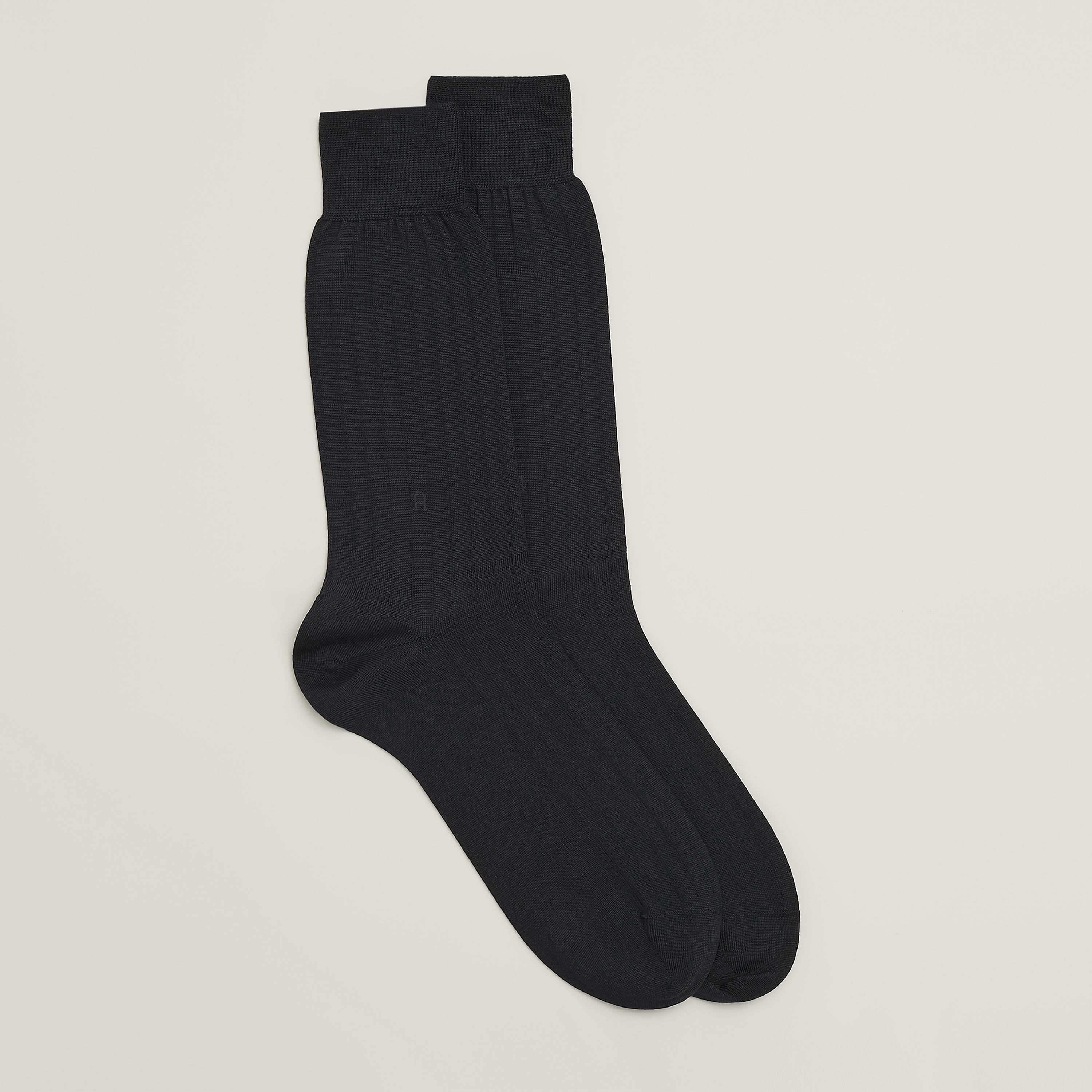 "H" embroidery socks