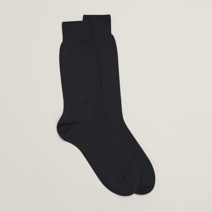 Marine "H" Embroidery Socks