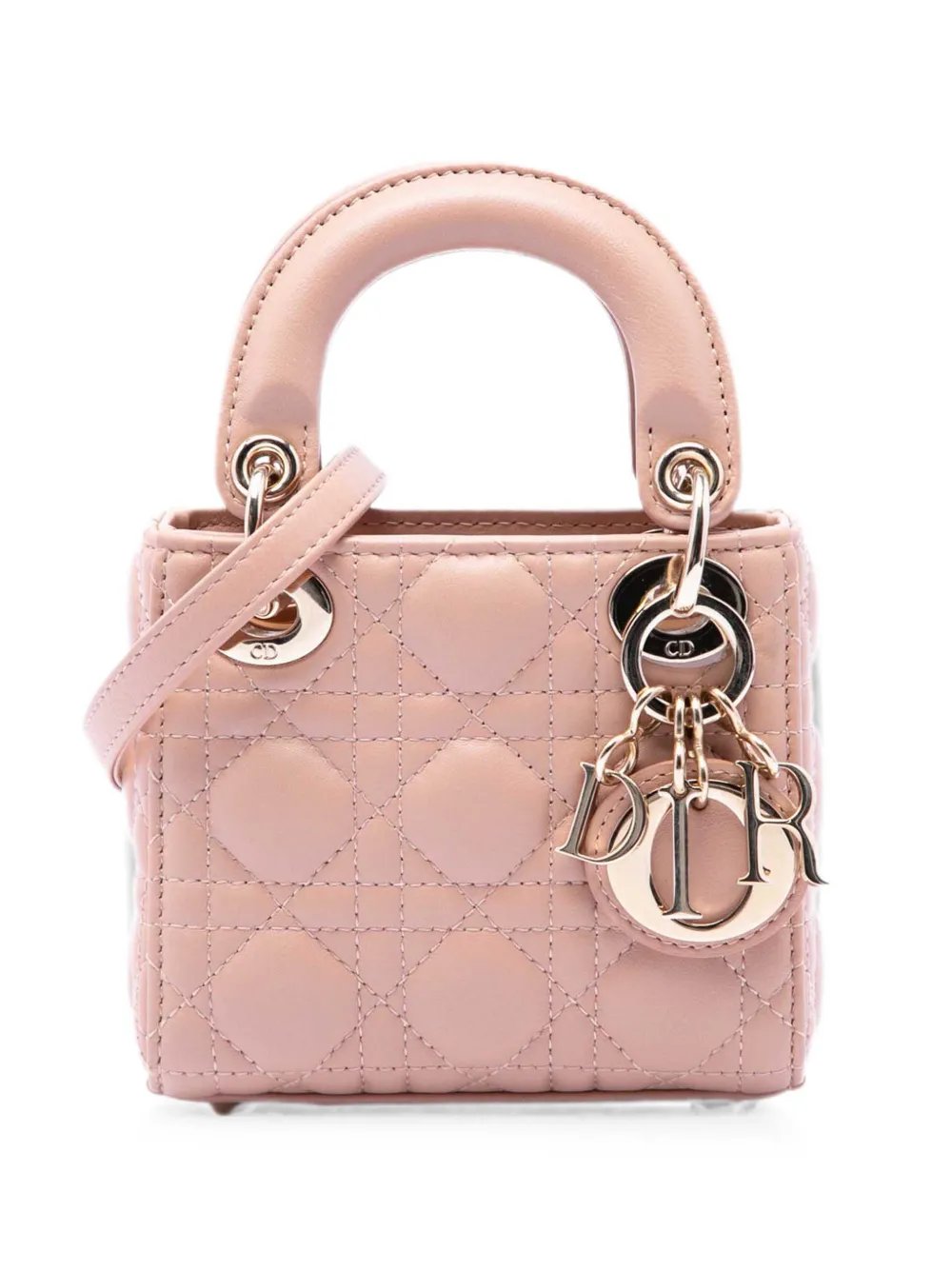 Dior 2021 Micro Lambskin Cannage Lady Dior satchel