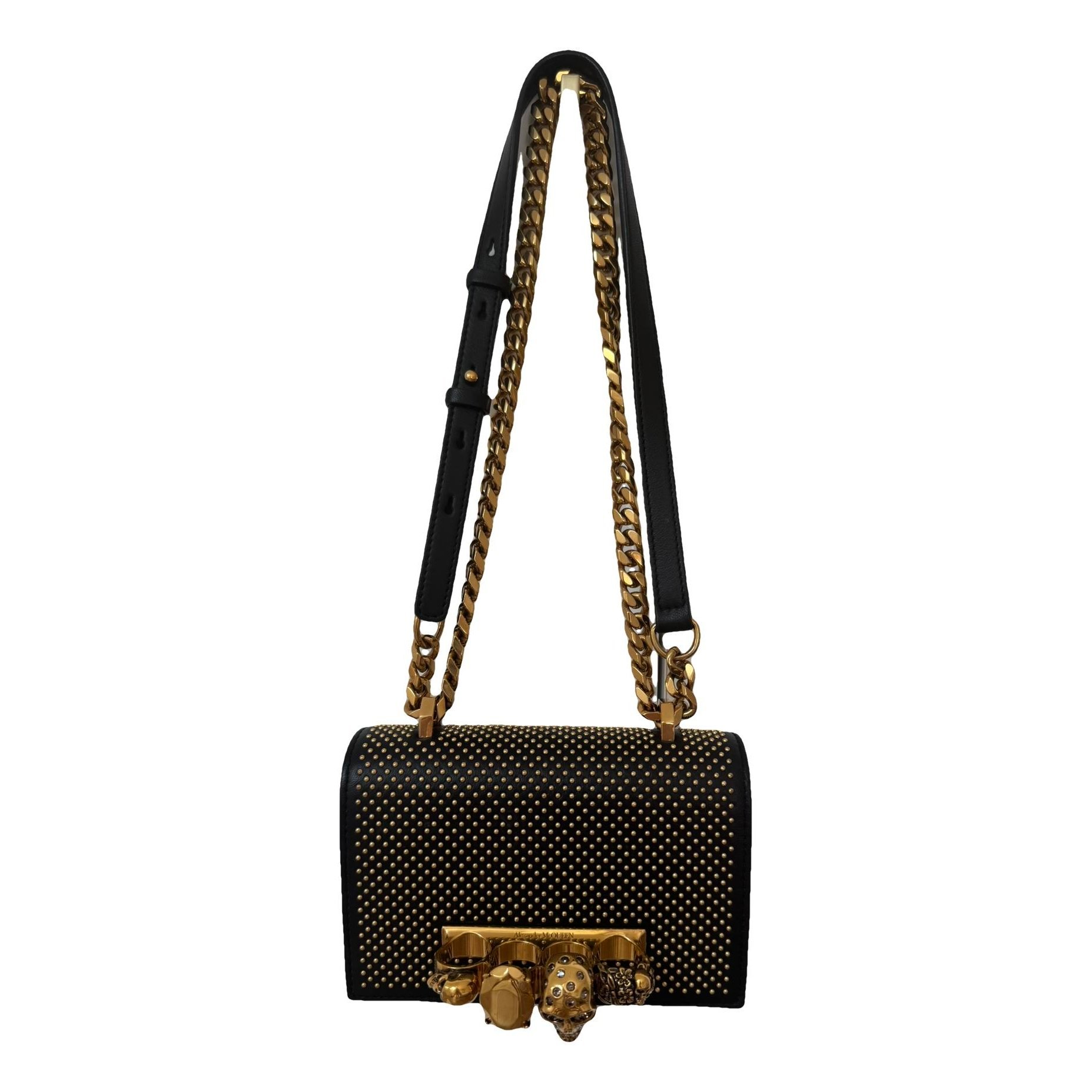 Knuckle leather crossbody bag