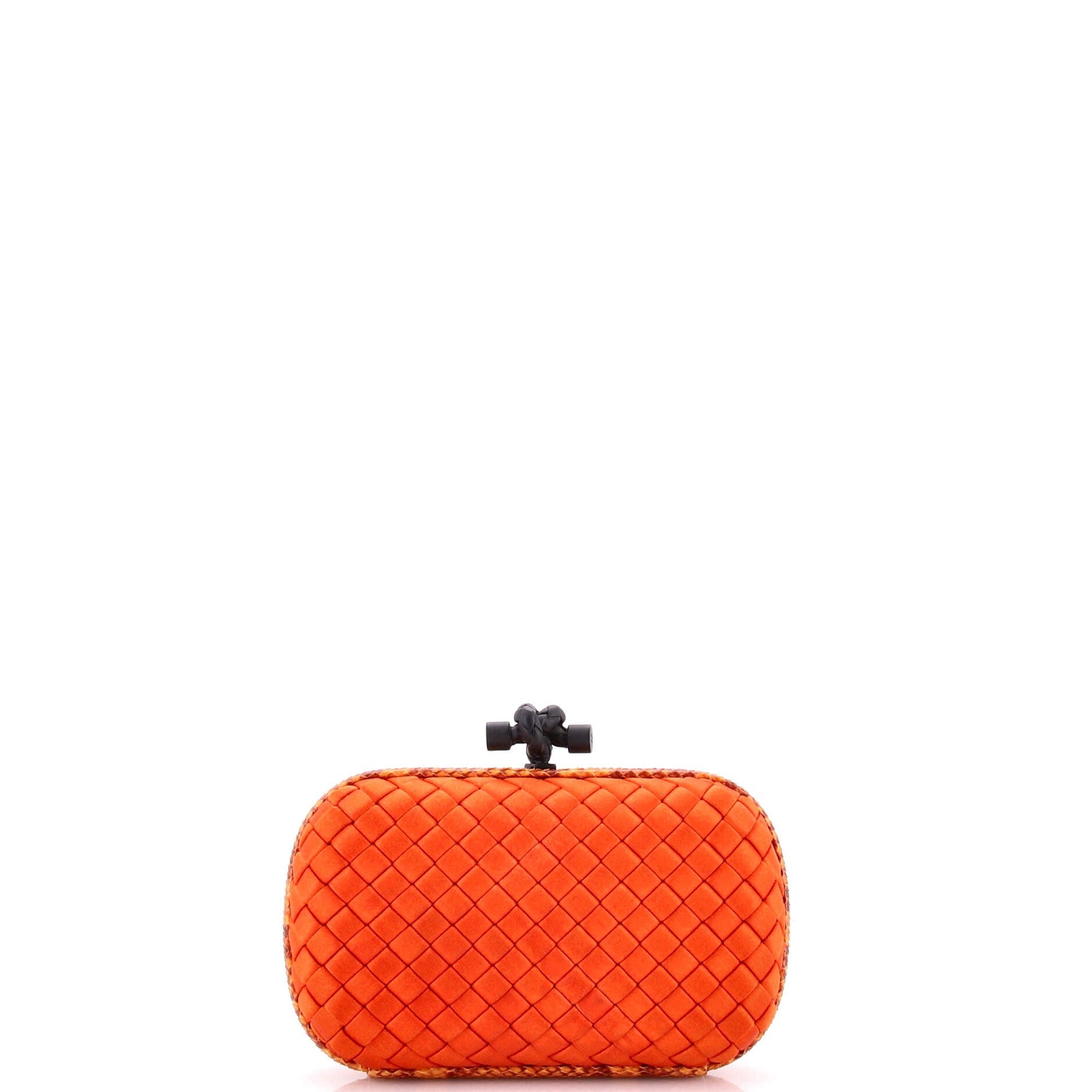 Bottega Veneta Box Knot Clutch Intrecciato Satin Small