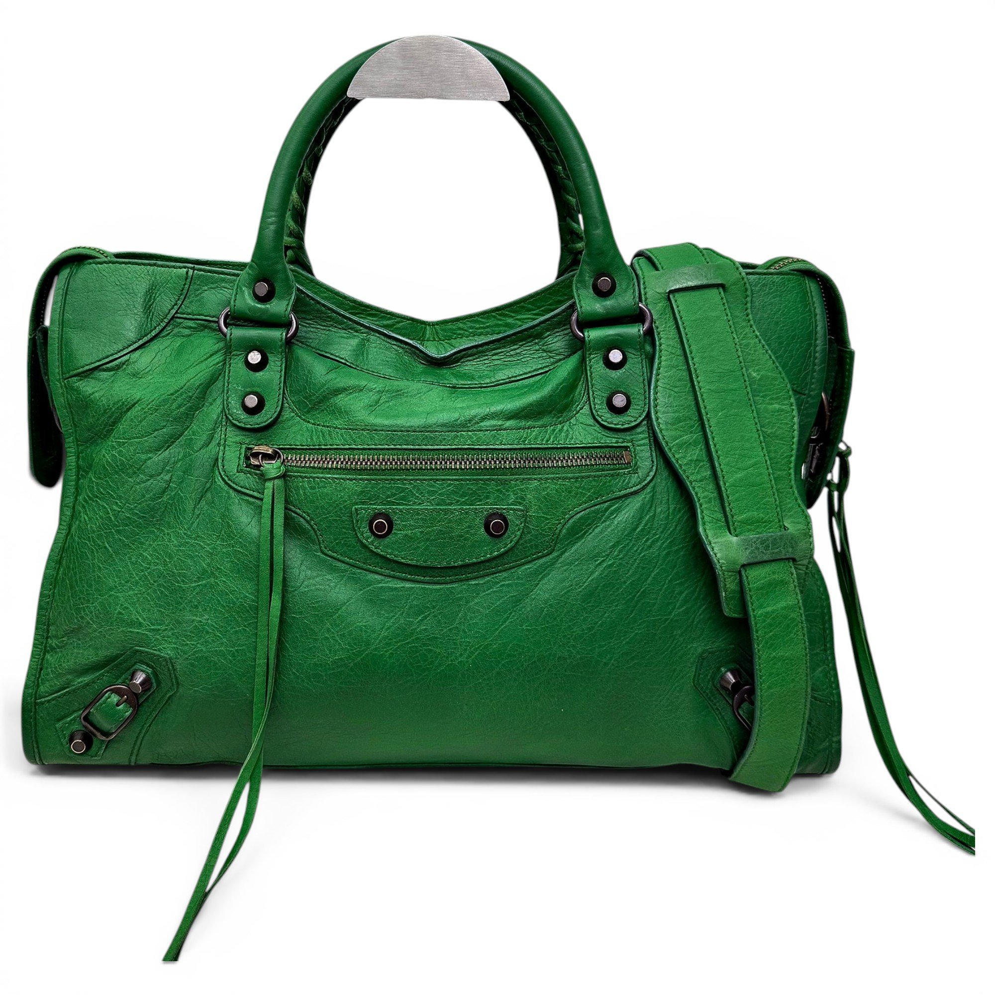 City leather handbag