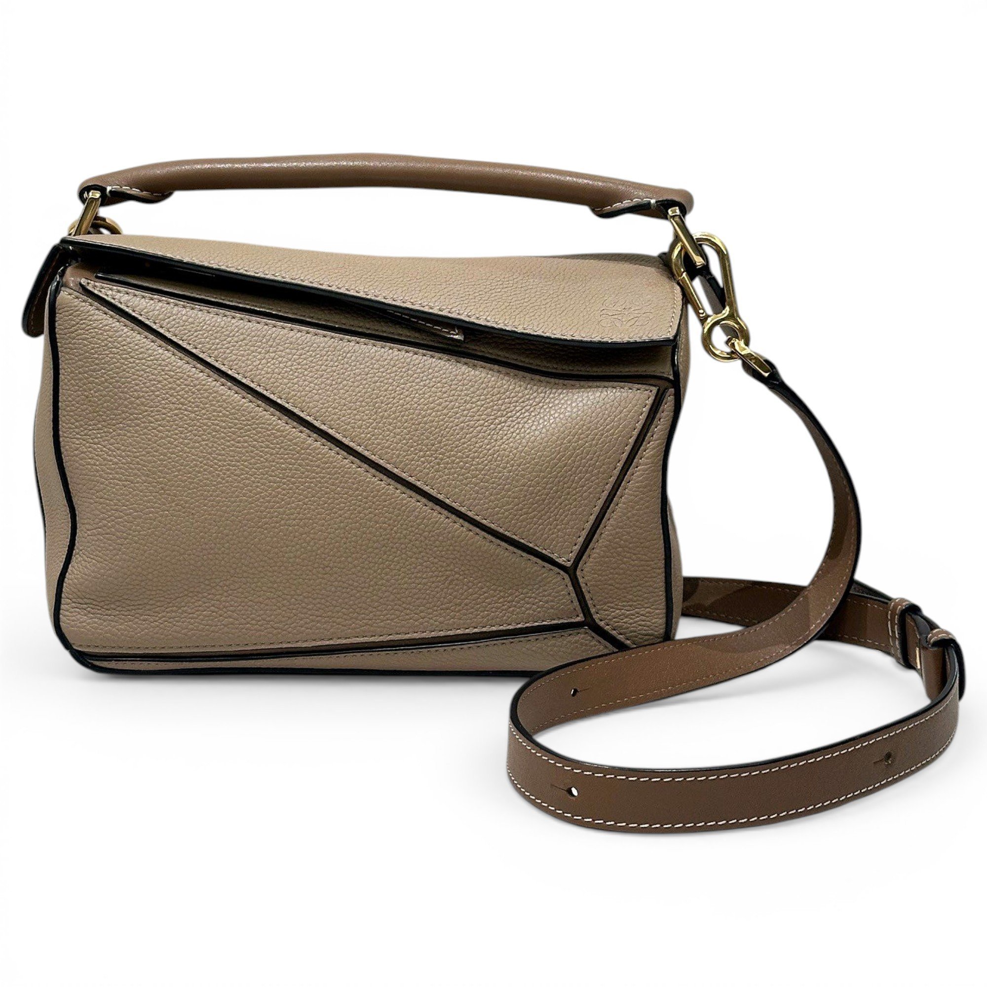 Puzzle leather handbag