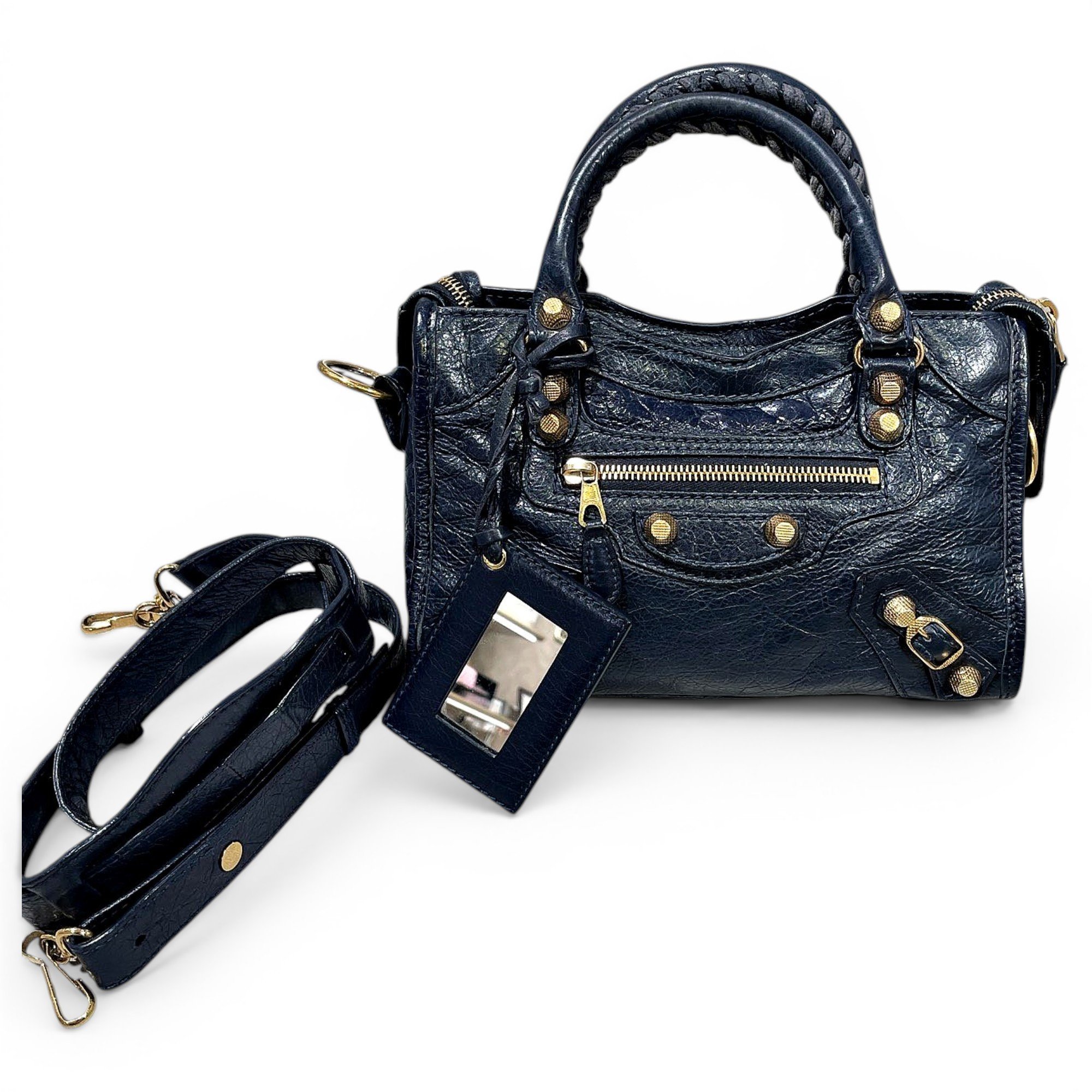 City leather handbag