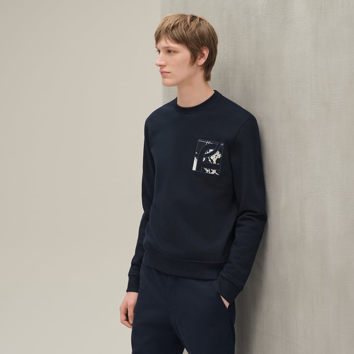 Marine "Ex-libris" Crewneck Sweater