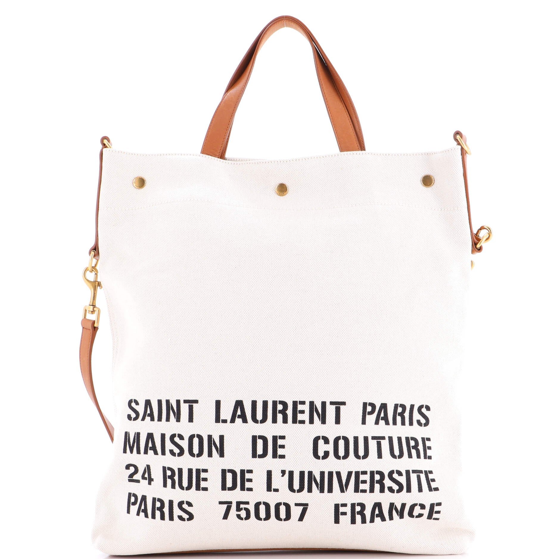 Saint Laurent Universite Foldable Tote Printed Canvas North South