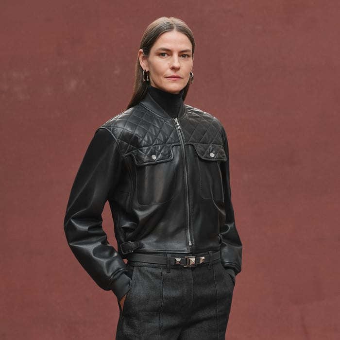 Gris Ardoise Short Bomber Jacket
