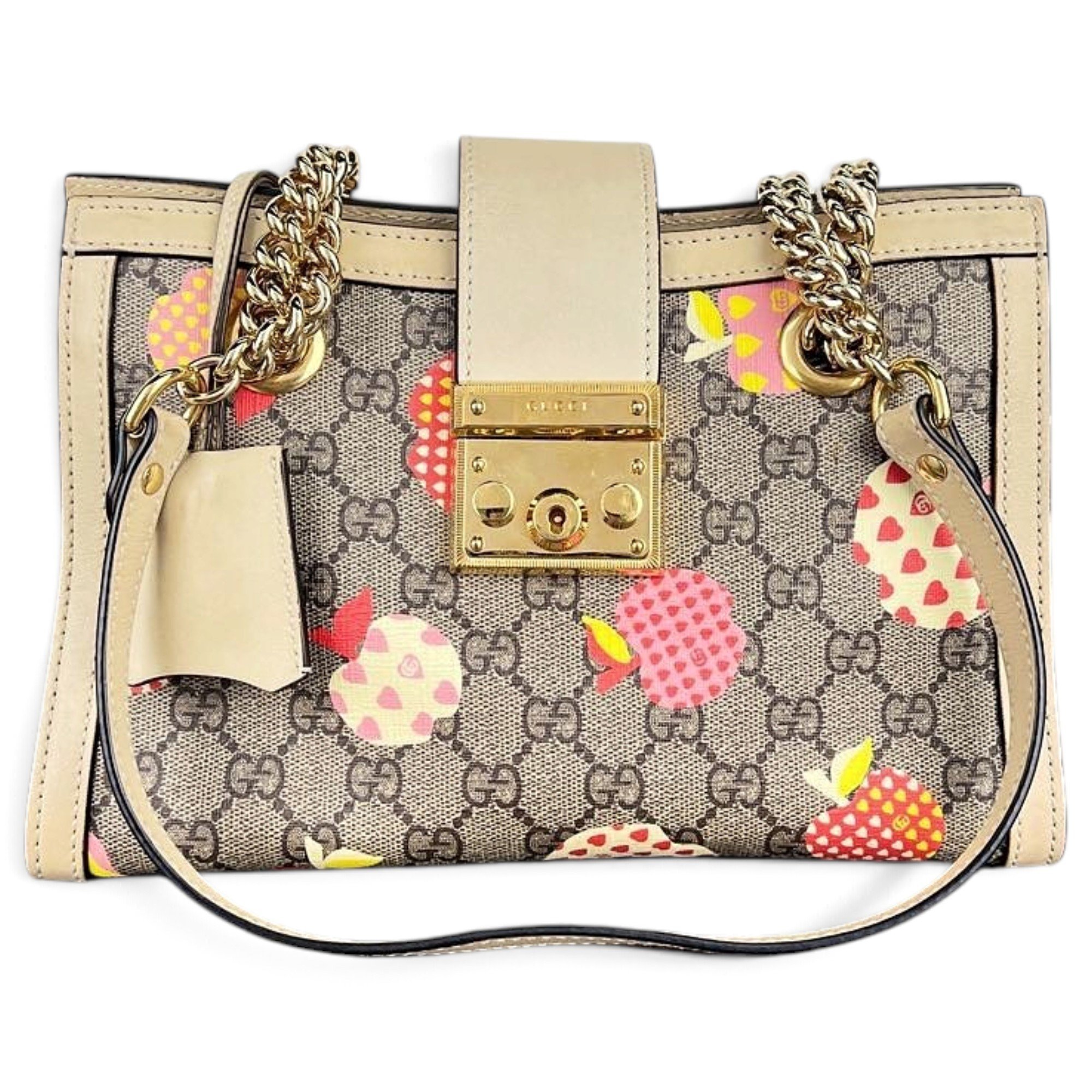 Padlock leather handbag