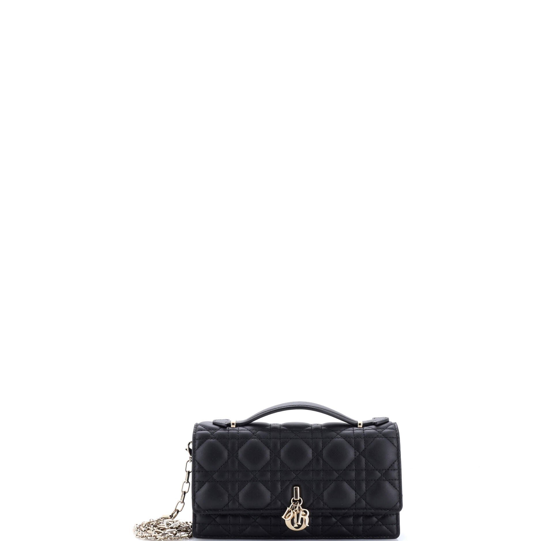 My Dior Top Handle Flap Bag Cannage Quilt Lambskin Mini