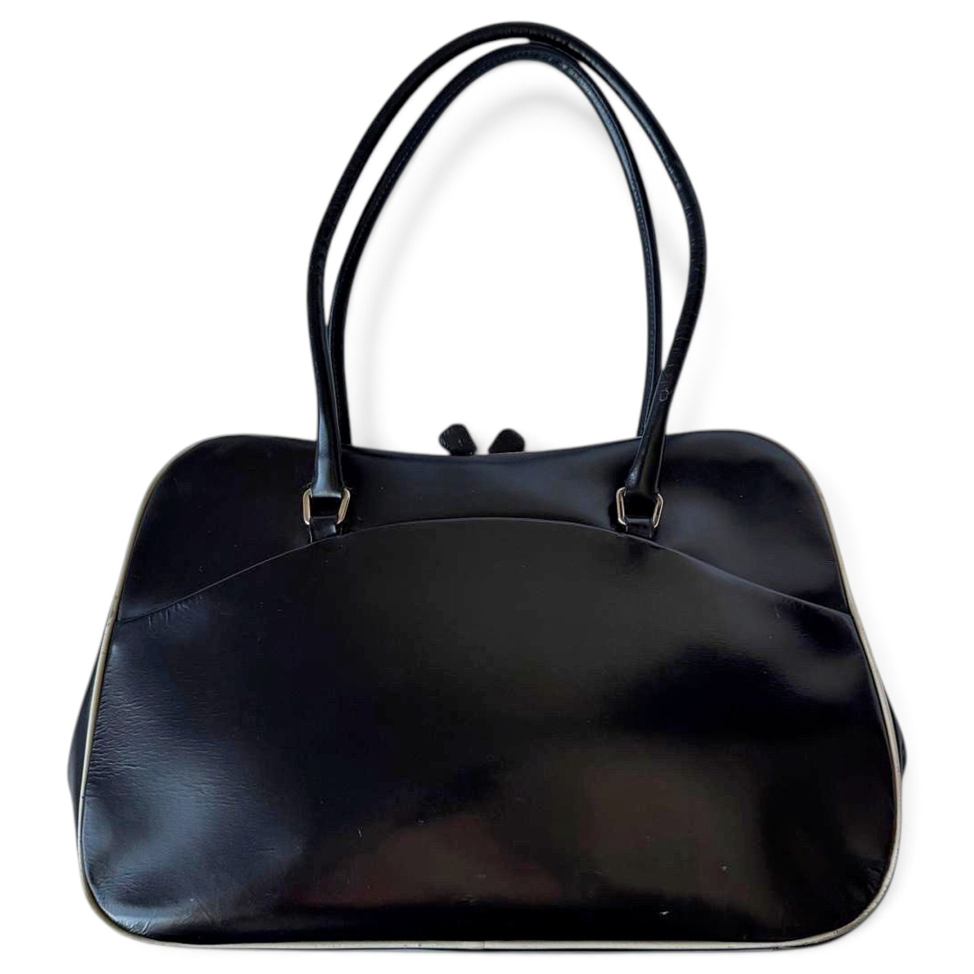 Bowling leather handbag