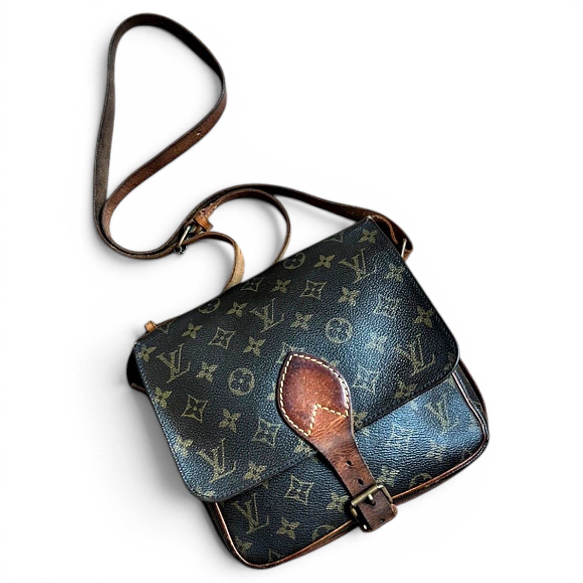 Cartouchière leather crossbody bag