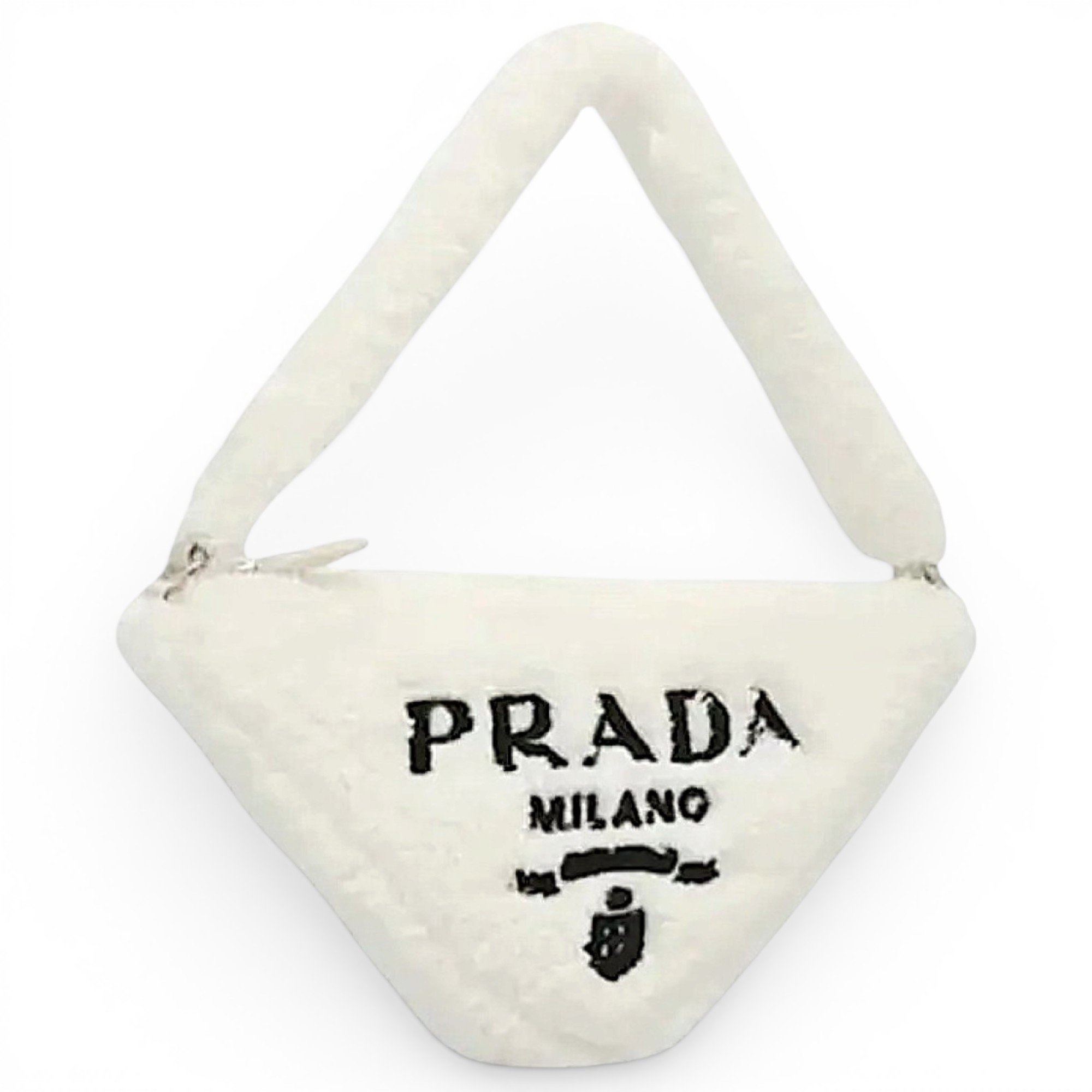 Triangle faux fur handbag