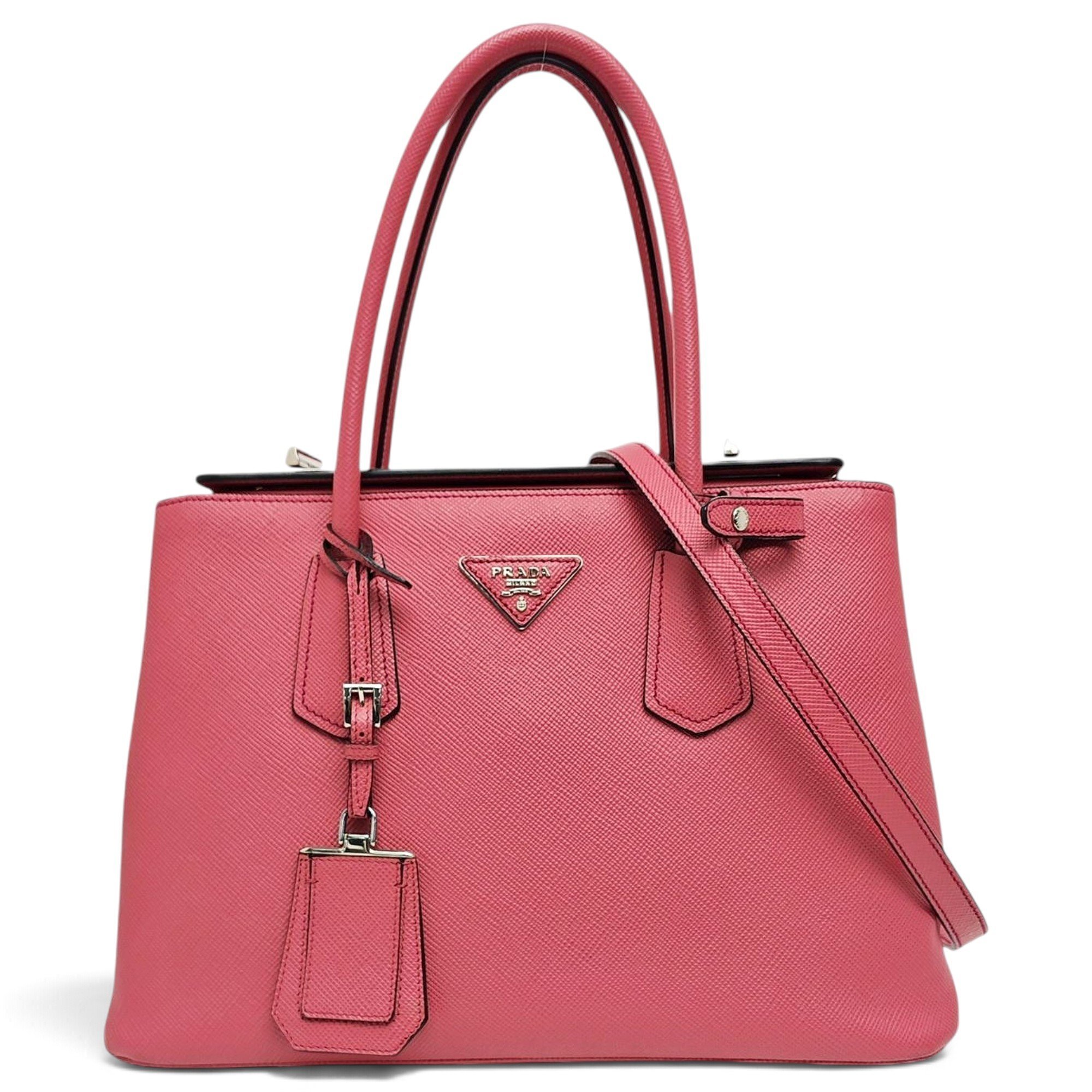 Double leather handbag