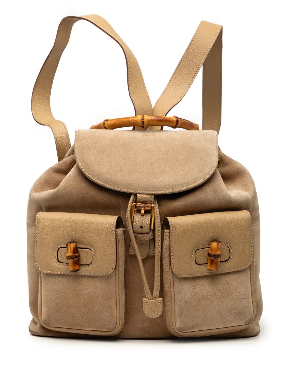 20th Century Suede Bamboo Drawstring backpack