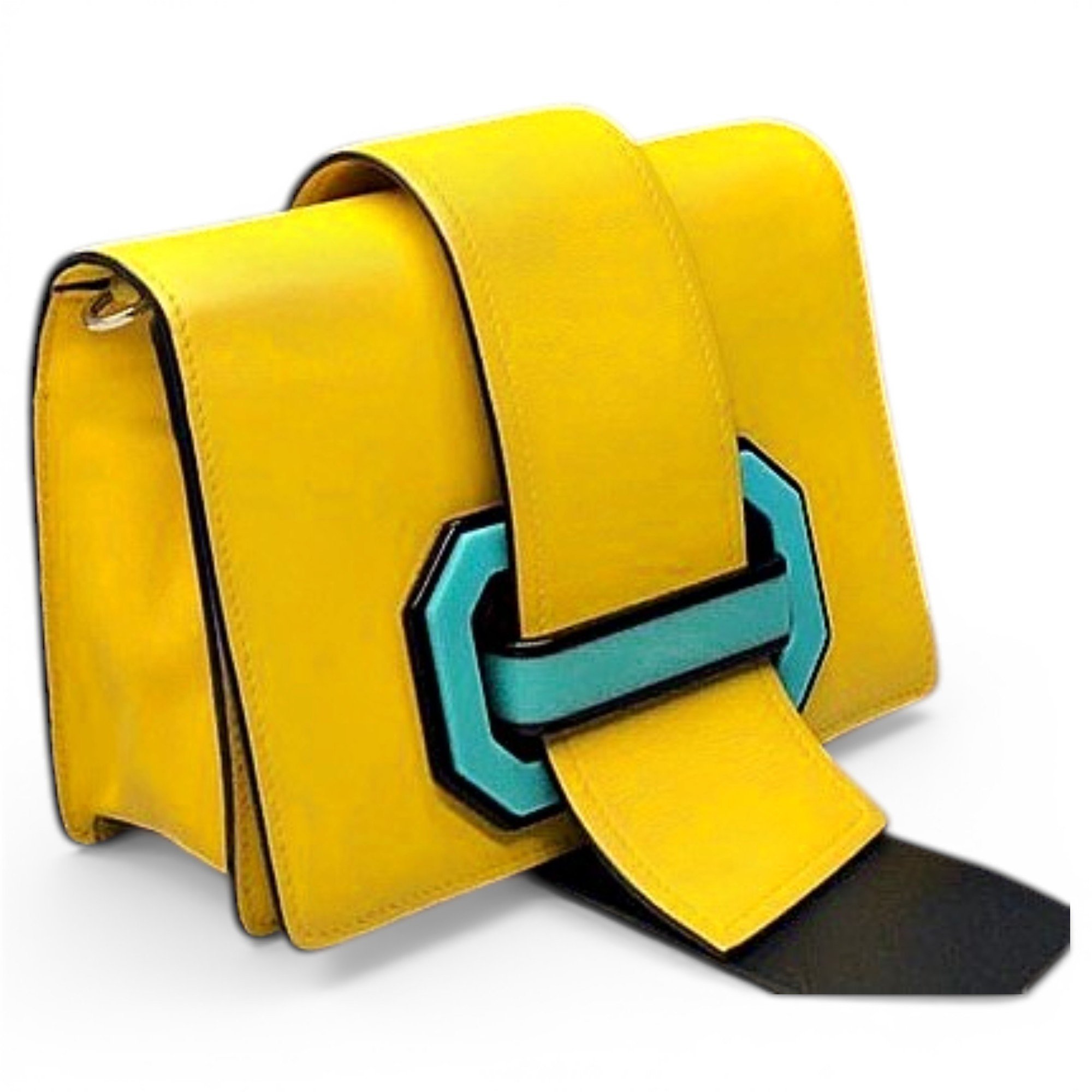 Ribbon leather crossbody bag