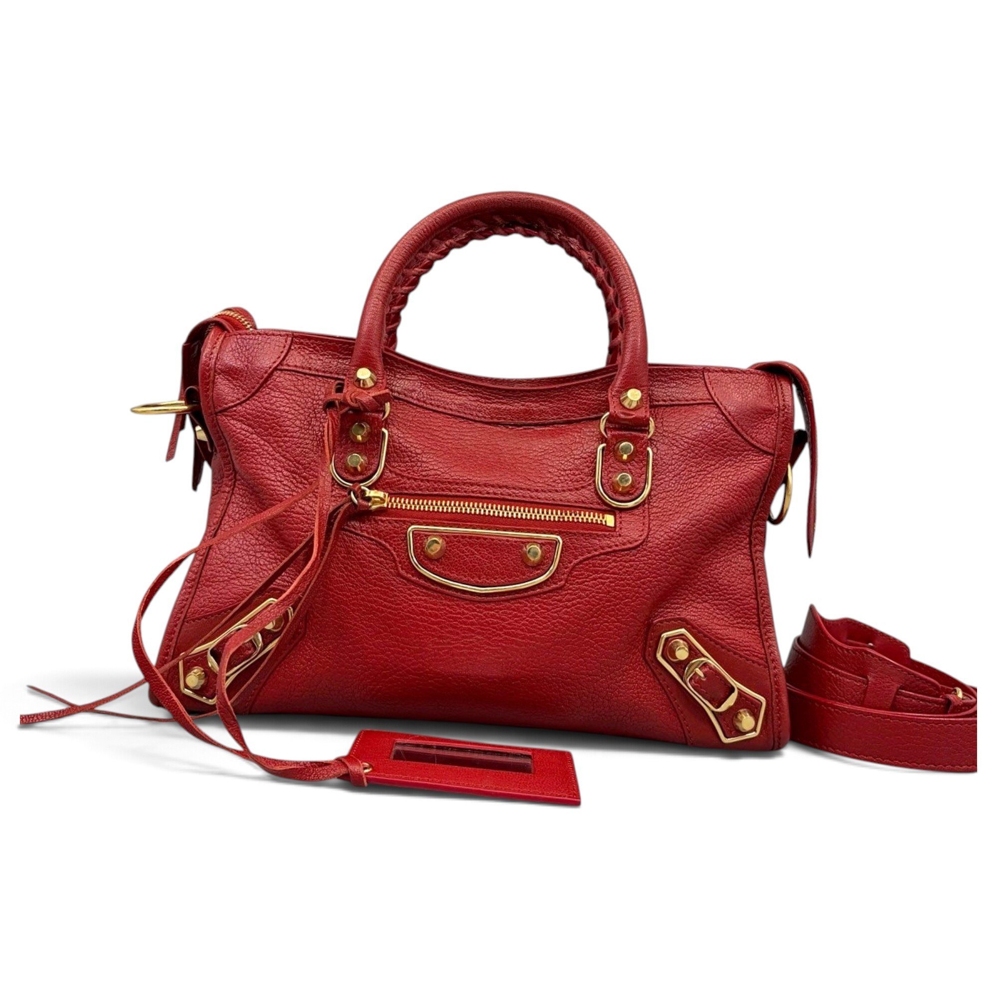 City leather handbag