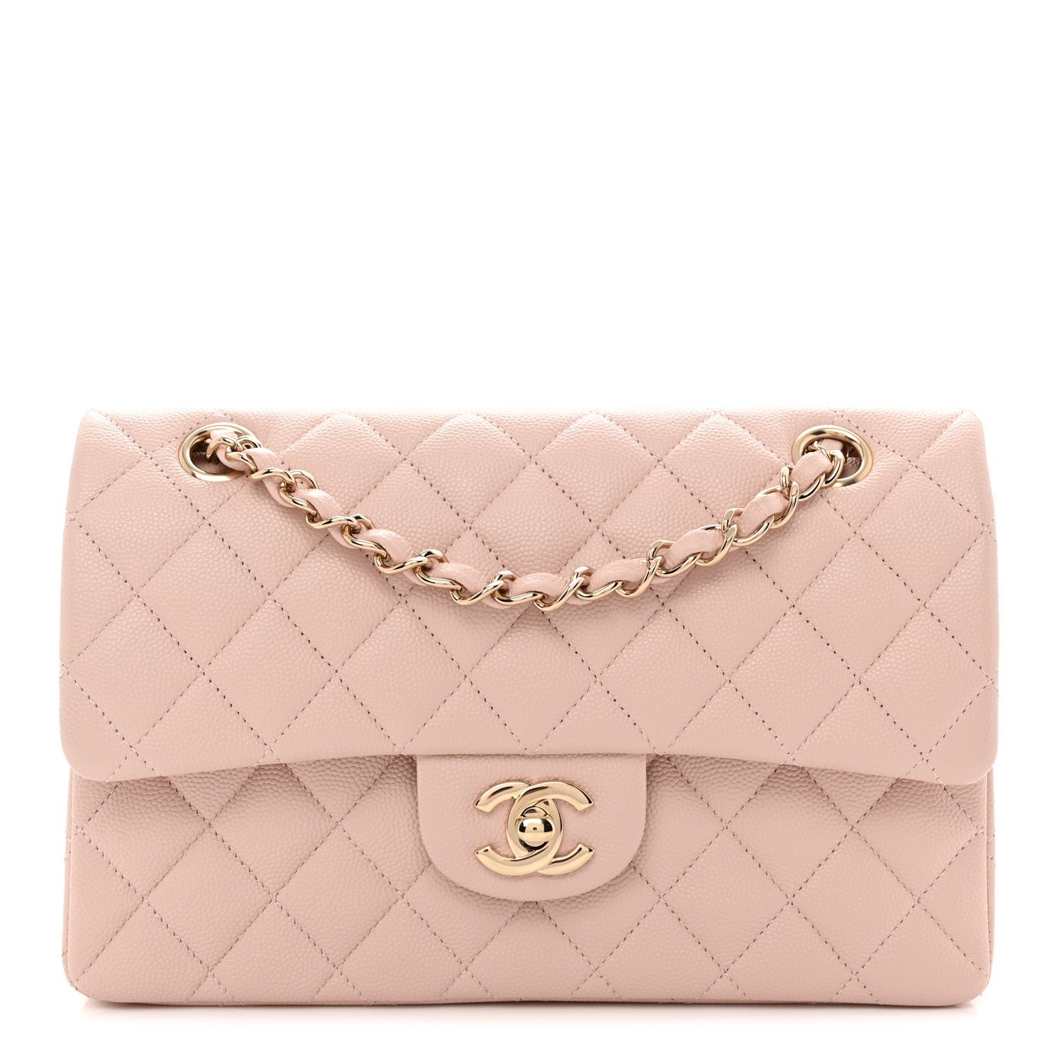 Chanel Caviar Quilted Small Double Flap Light Pink Light Pink