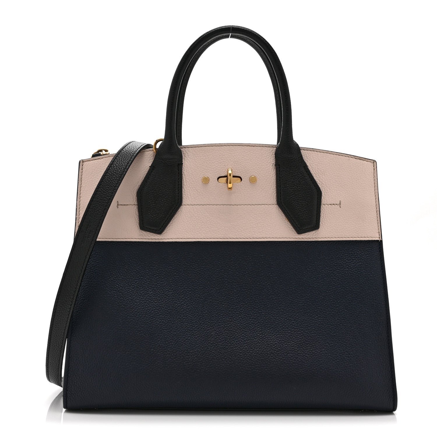 Louis Vuitton Taurillon City Steamer MM Black Blue Beige