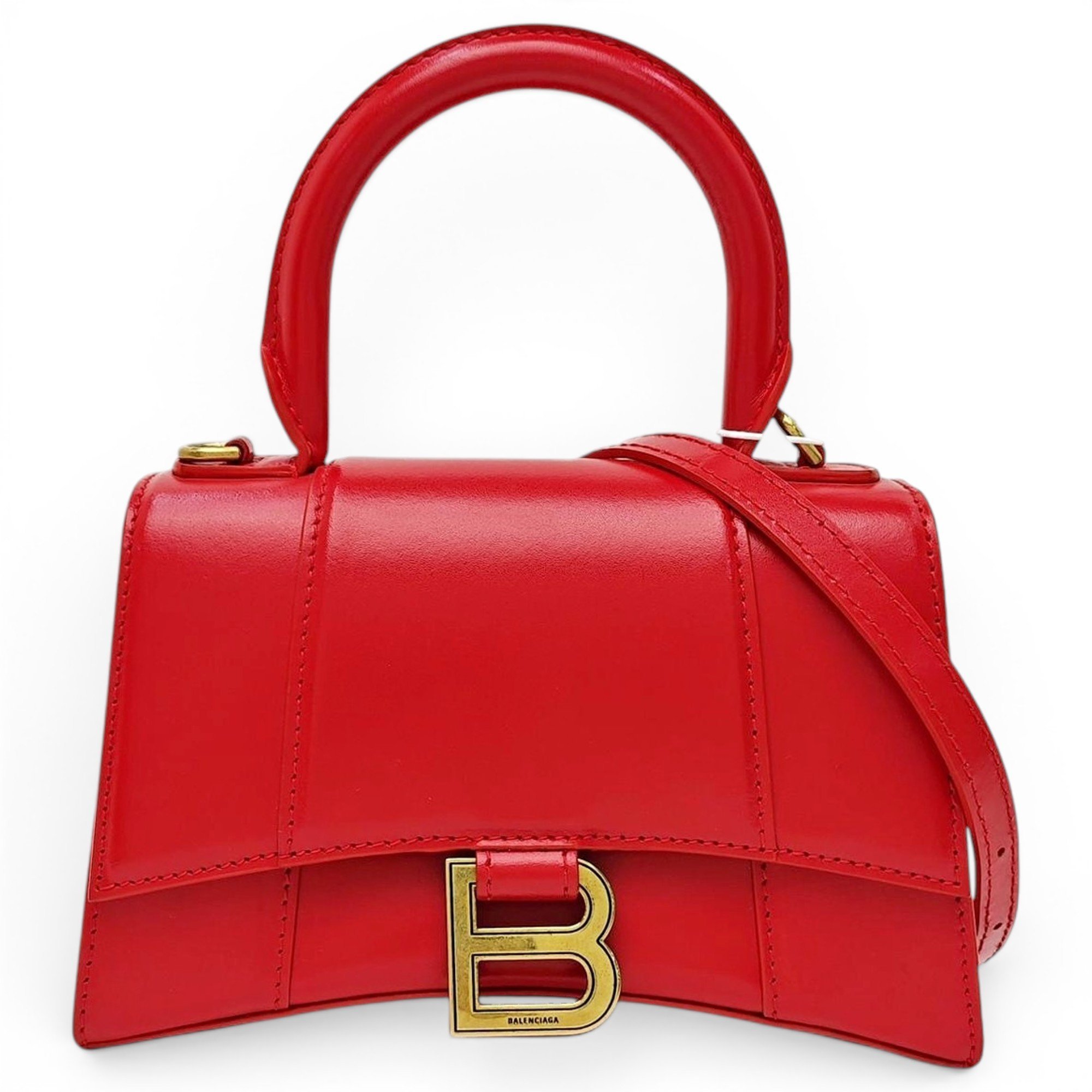 Hourglass leather crossbody bag