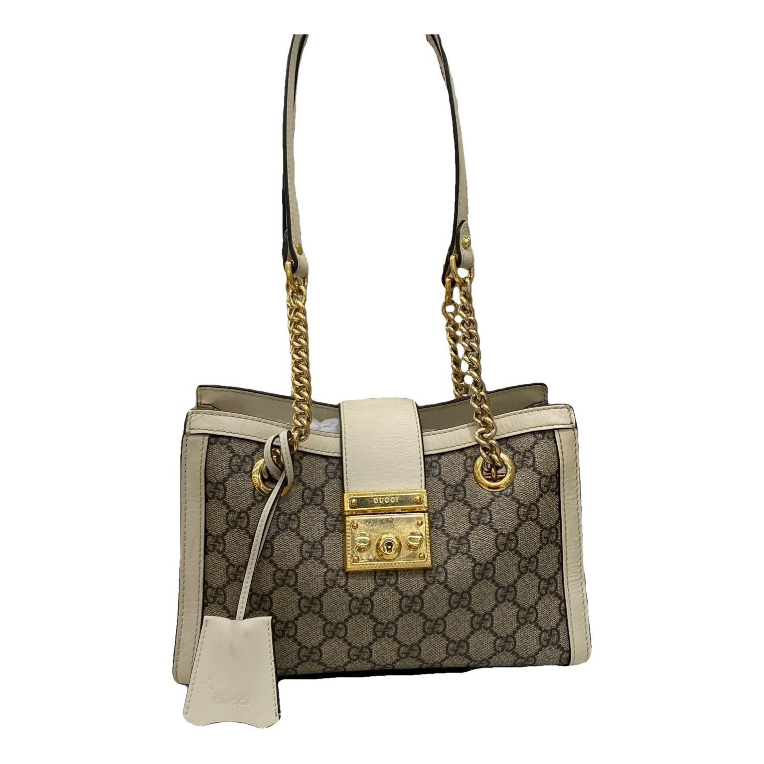 Padlock leather handbag
