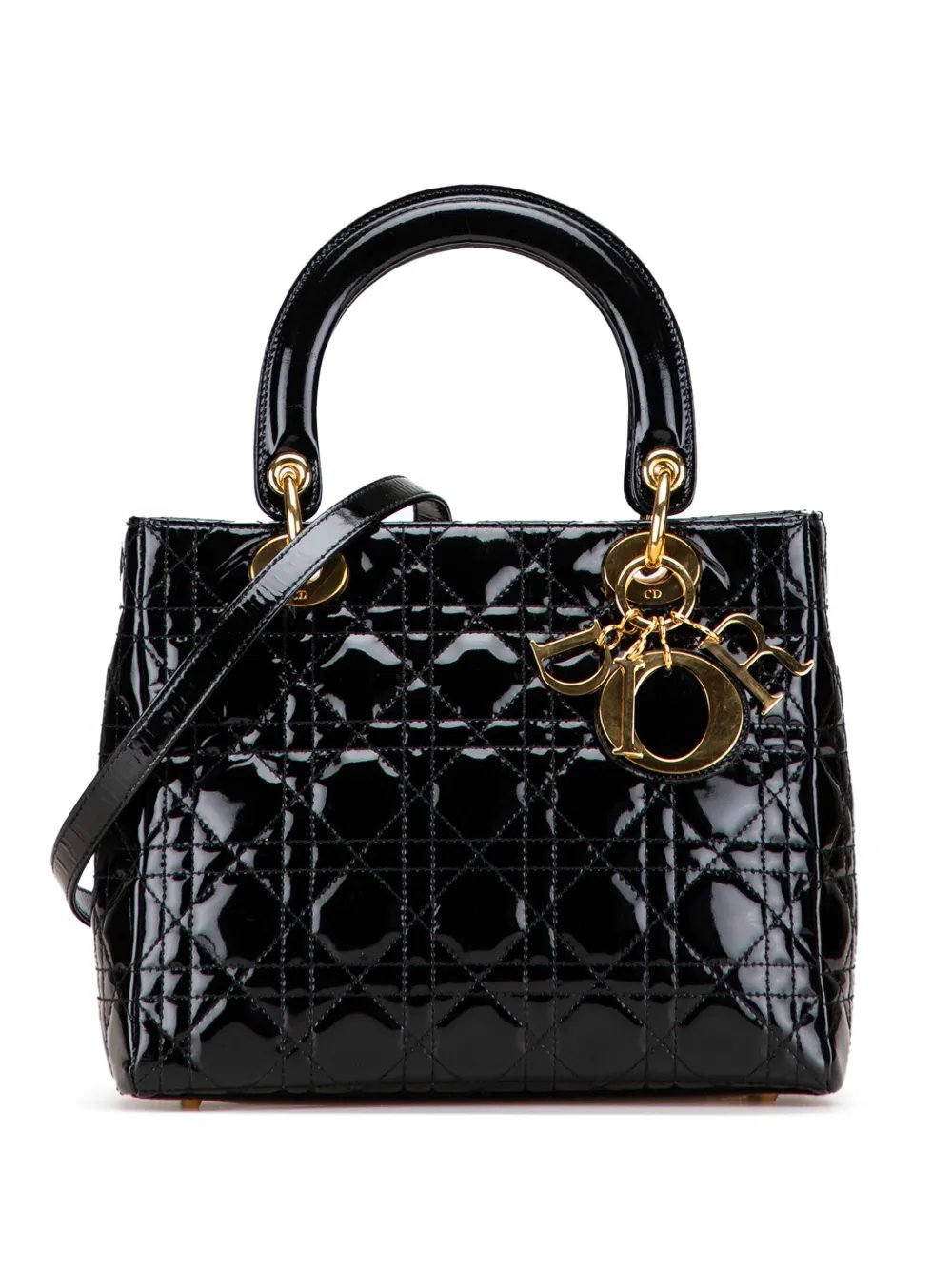 1997 Medium Patent Cannage Lady Dior satchel