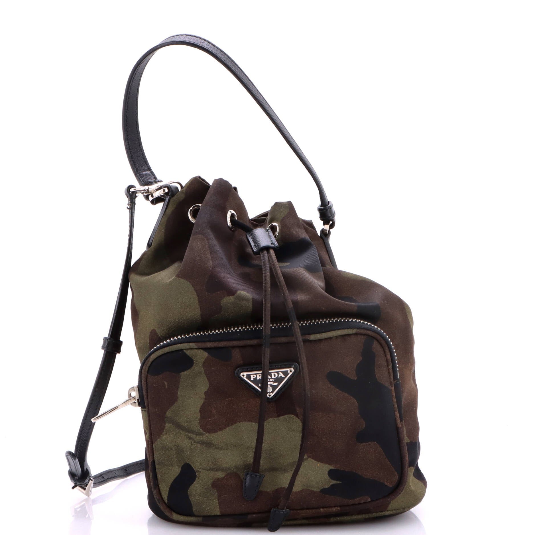 Drawstring Bucket Bag Printed Tessuto Small