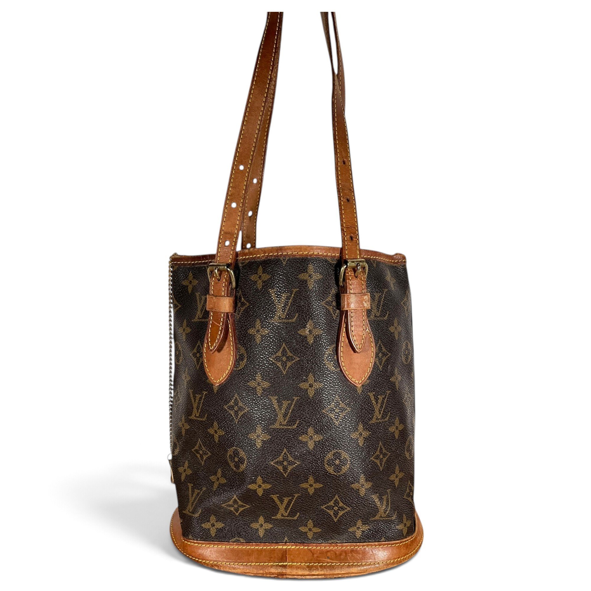 Bucket leather handbag