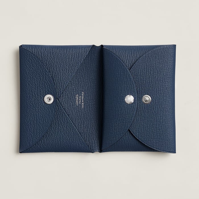Navy Calvi Duo Compact Card Holder