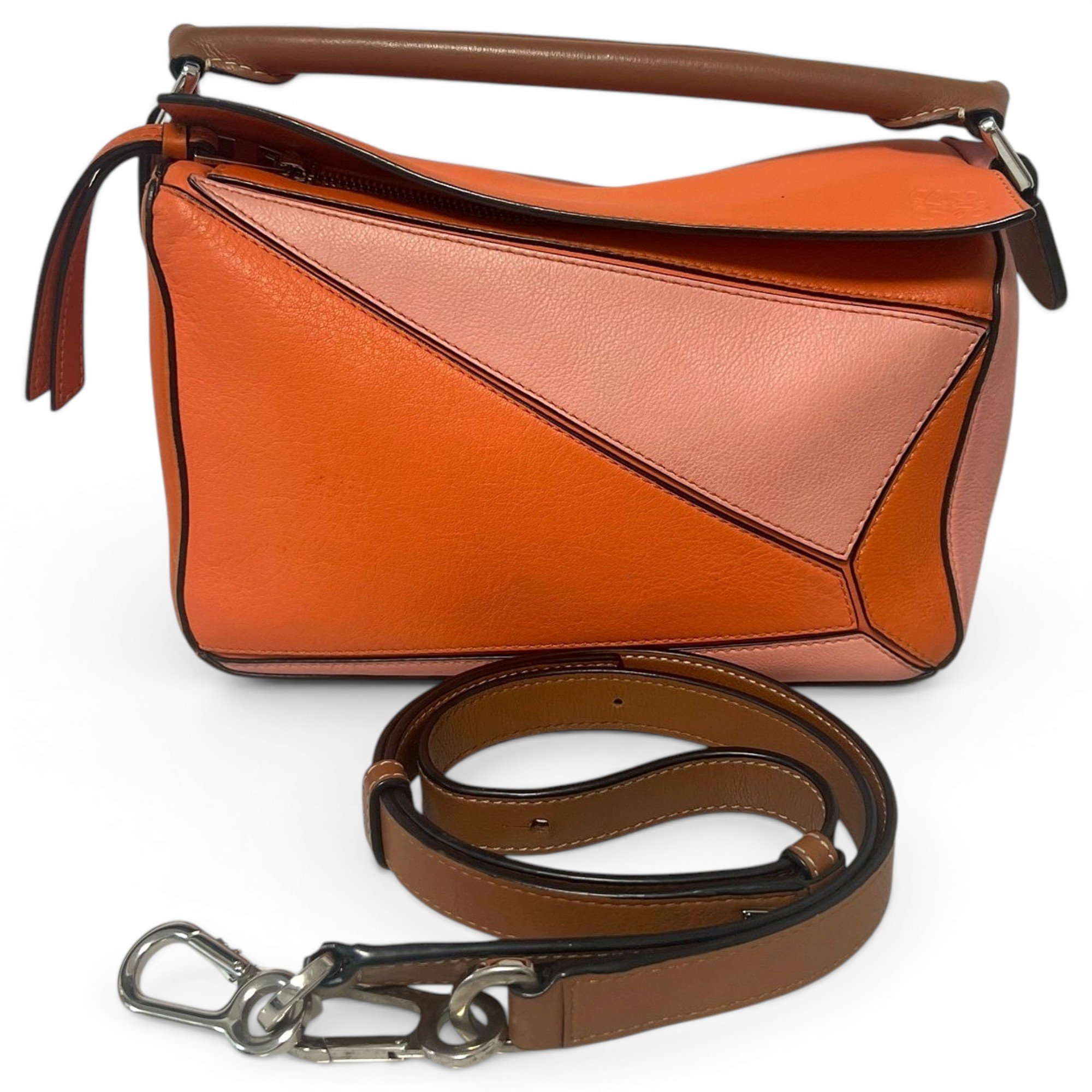 Puzzle leather handbag